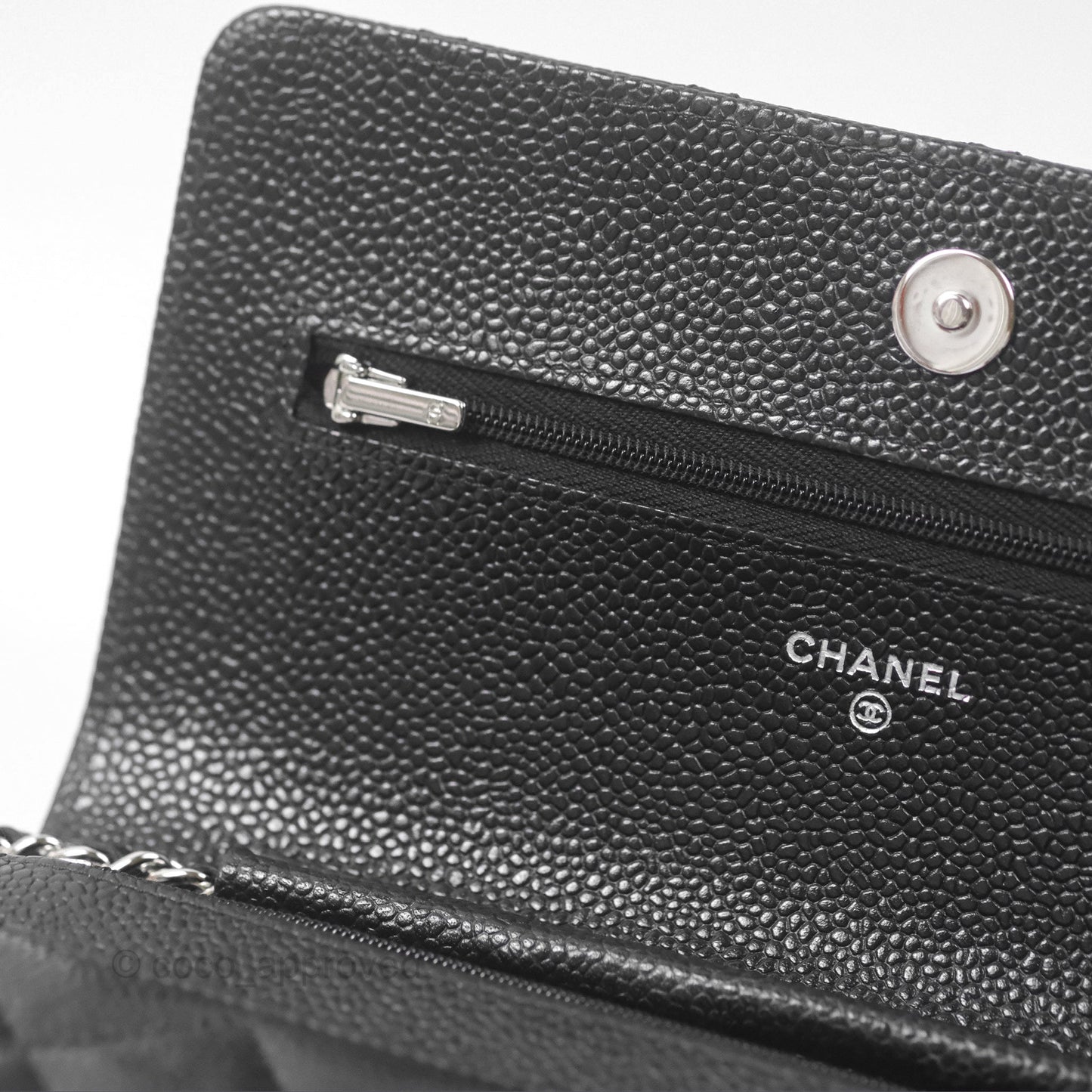Chanel Quilted Classic WOC Black Caviar Silver Hardware