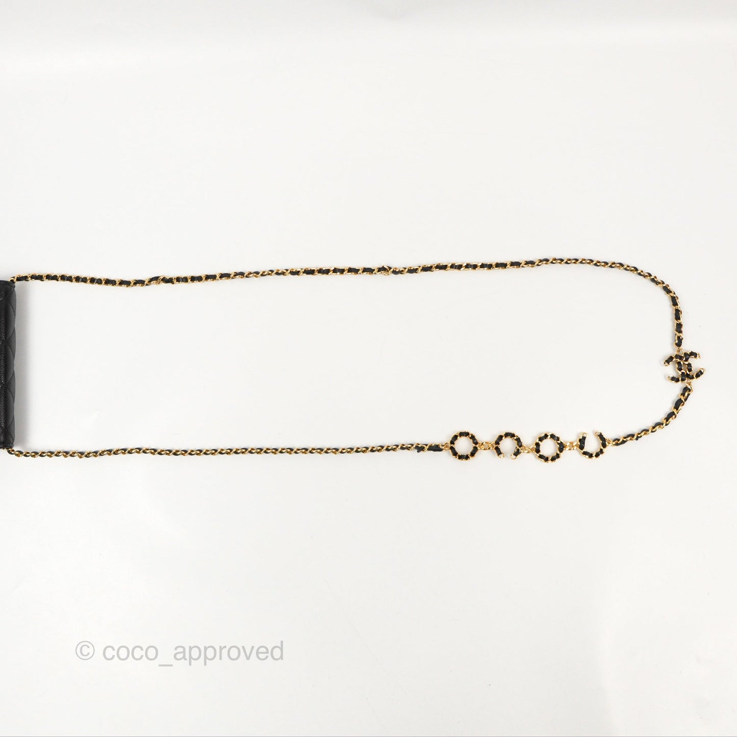 Chanel Miss Coco Clutch With Chain Quilted Black Caviar Gold Hardware