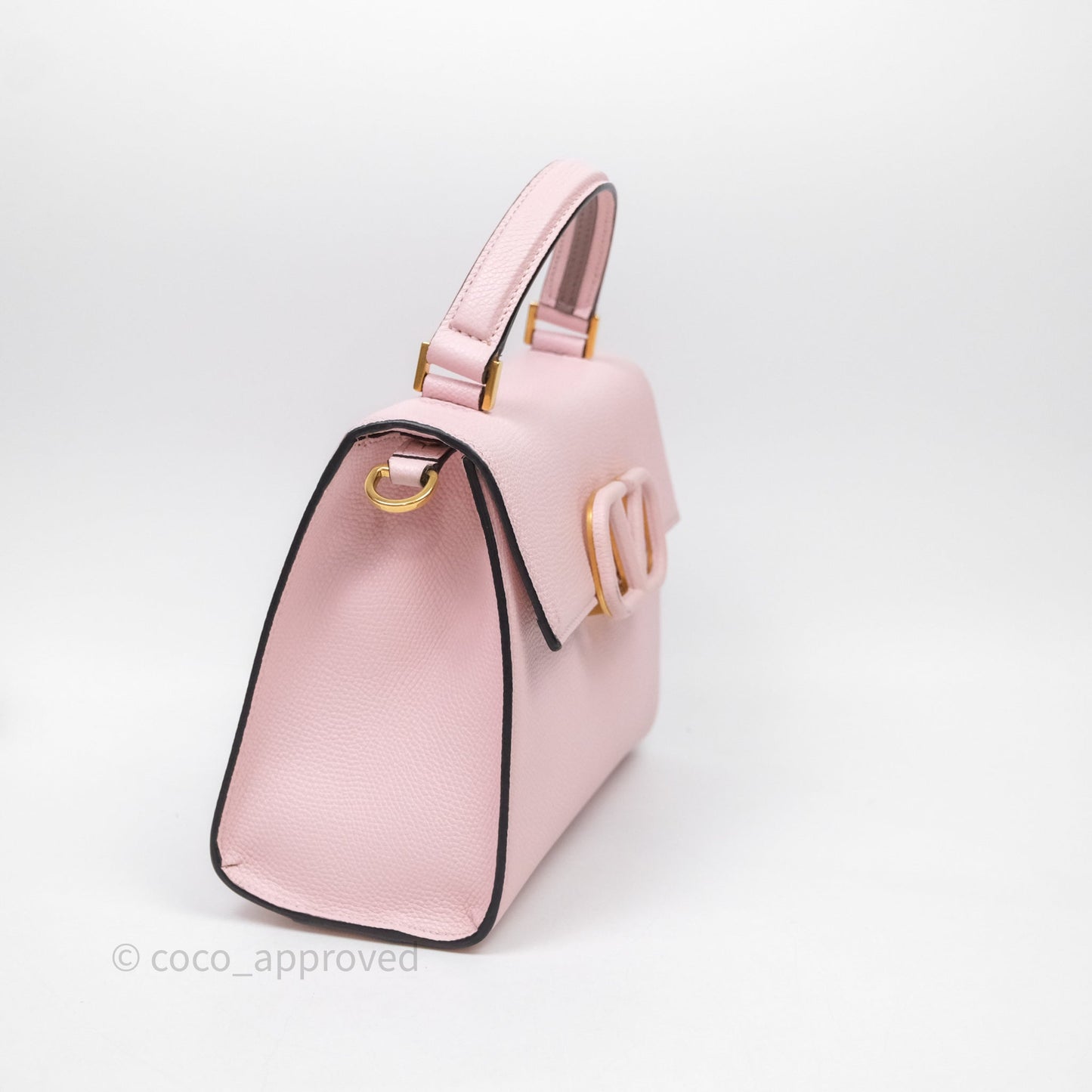 Valentino Garavani Small Vsling Grainy Calfskin Bag Light Pink Aged Gold Hardware