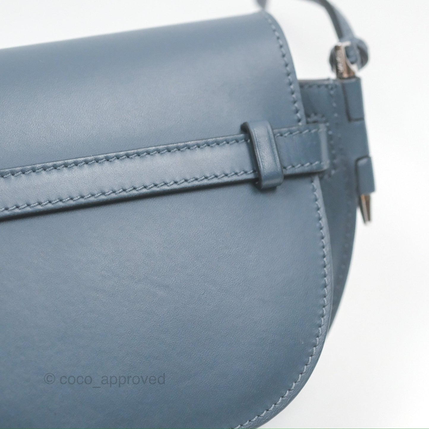 Loewe Mini Gate Dual bag Onyx Blue Soft Calfskin Jacquard Strap