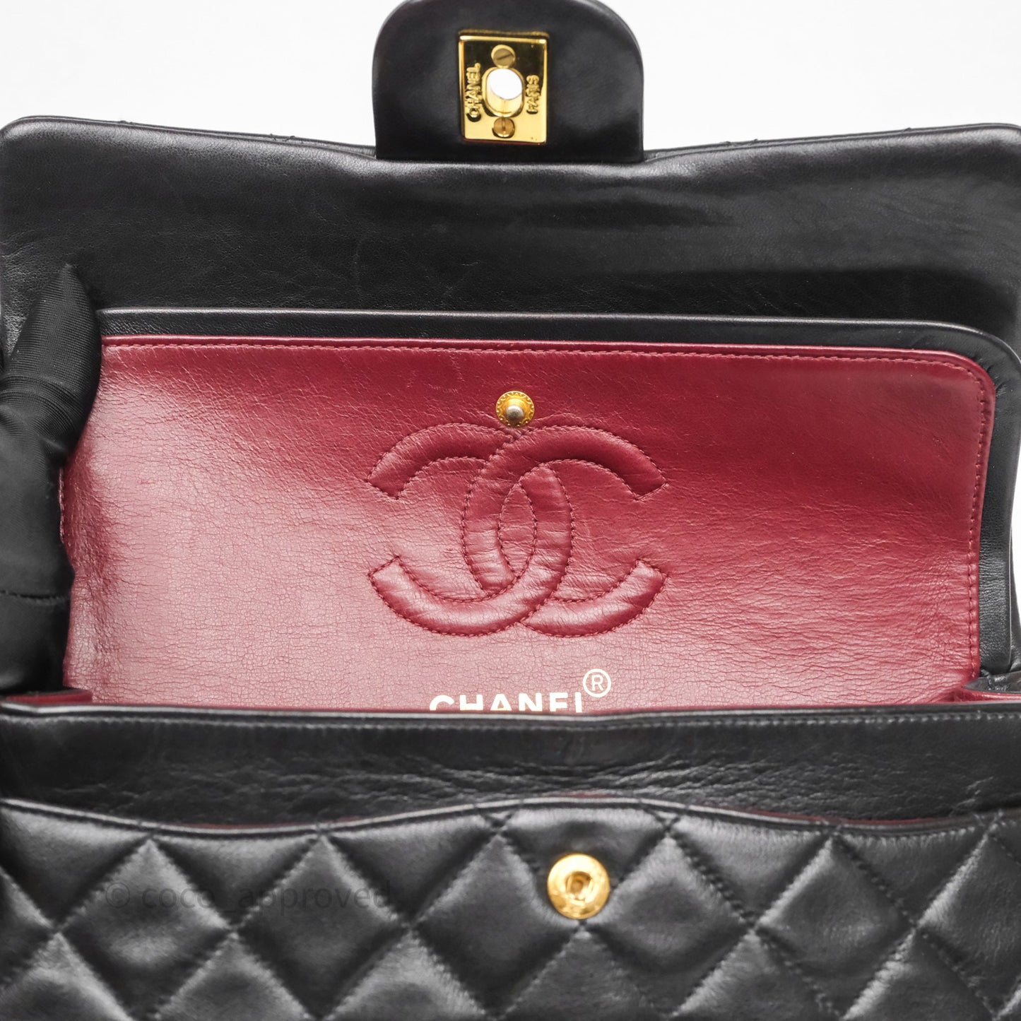 Chanel Vintage Small Classic Flap Black Lambskin 24K Gold Hardware