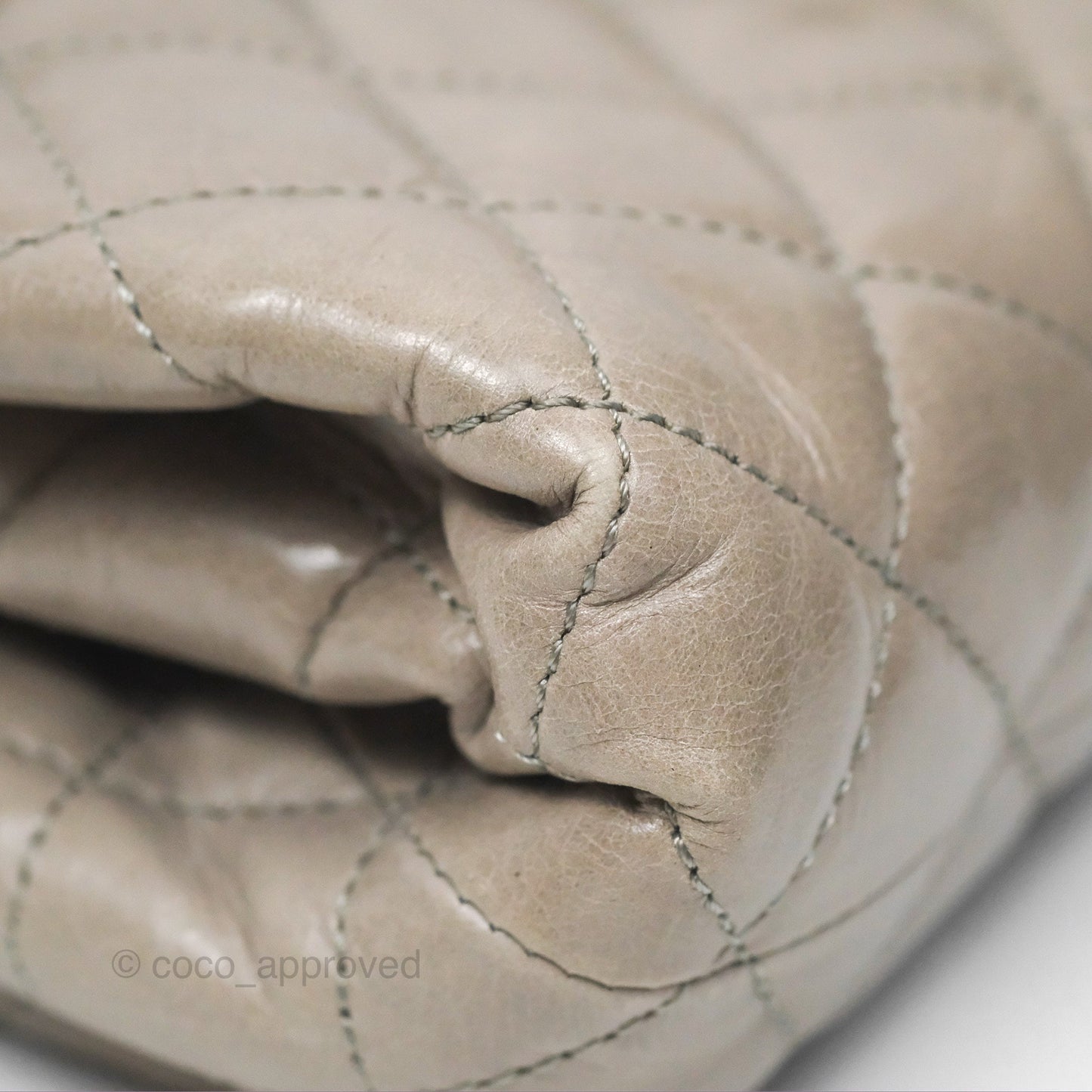 Chanel Accordion Flap Bag Taupe Crinkled Glazed Calfskin