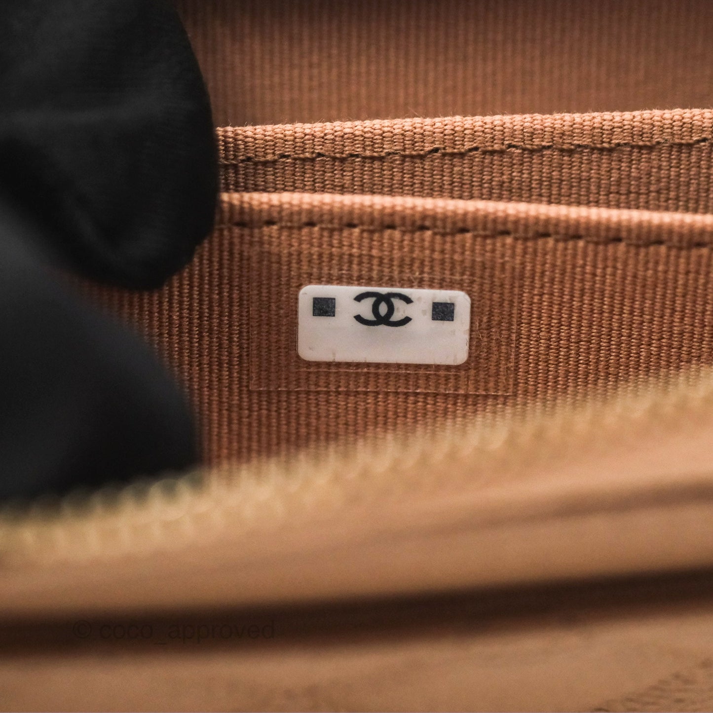 Chanel Classic Zipped Coin Purse Beige Caviar Gold Hardware