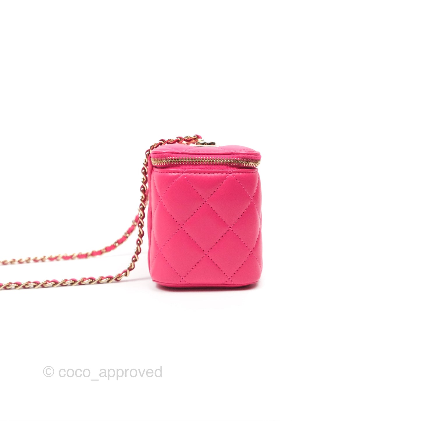 Chanel Trendy CC Vanity With Chain Dark Pink Lambskin Gold Hardware