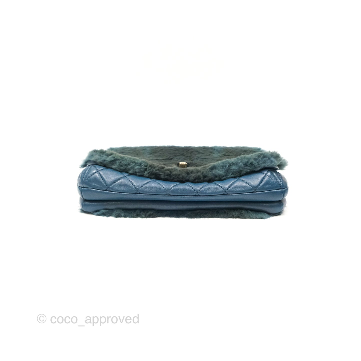 Chanel Top Handle Bag Green Blue Orylag Fur 17A