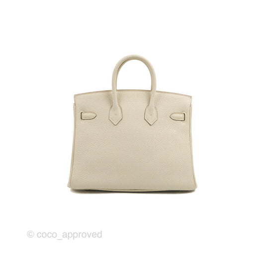 Hermes Birkin 25 Craie Togo Gold Hardware