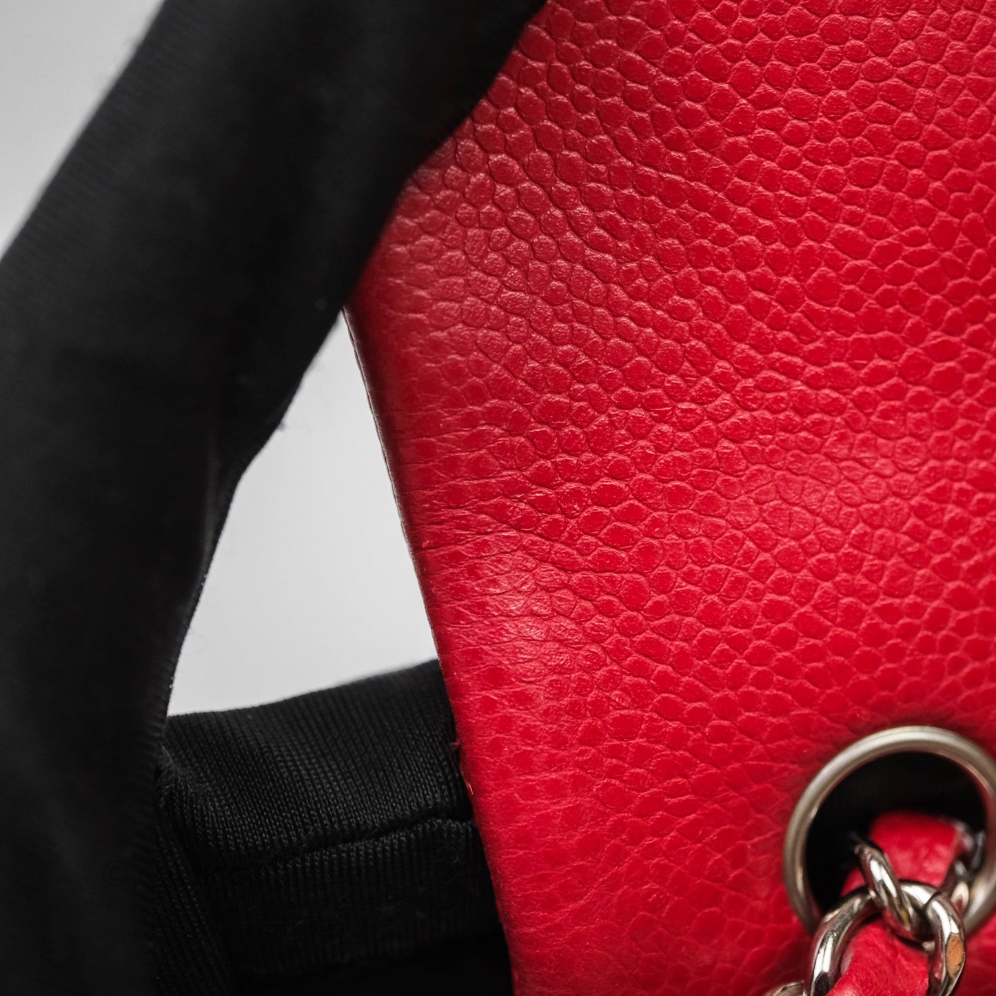 Chanel Quilted Mini Rectangular Flap Red Caviar Silver Hardware