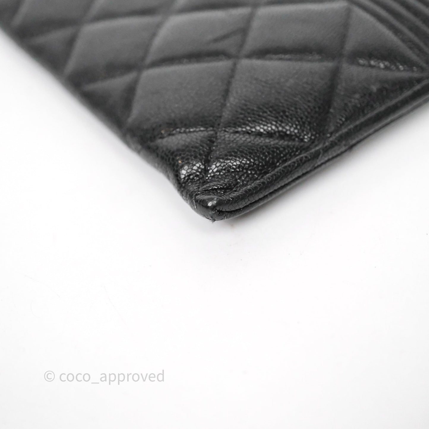 Chanel Boy Zip Long Wallet Black Caviar Gold Hardware