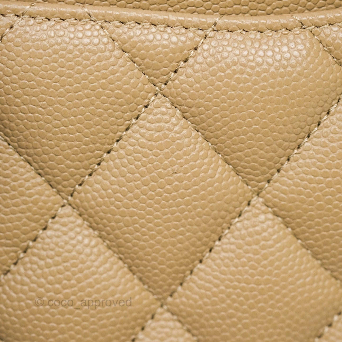 Chanel Small S/M Classic Flap Dark Beige Caviar Gold Hardware 21A