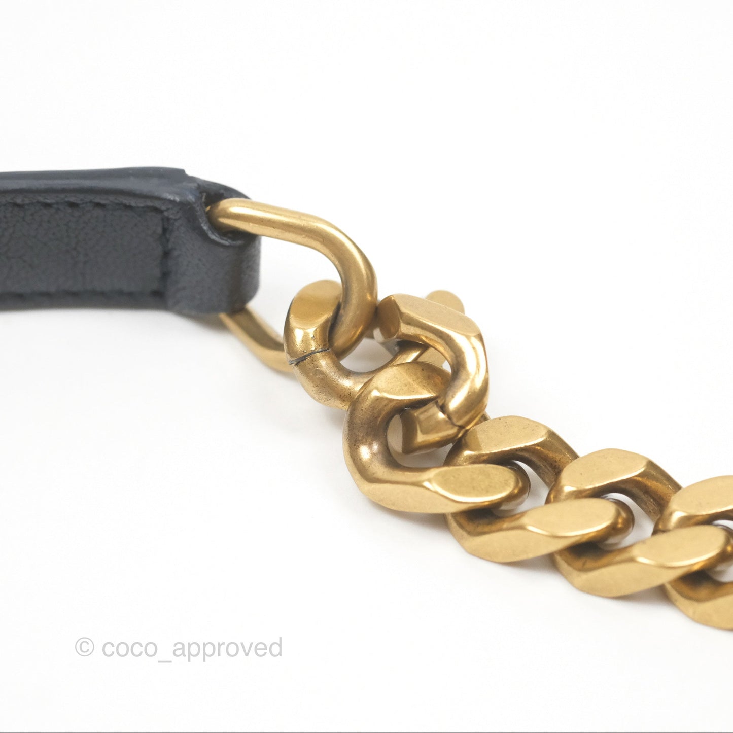 Saint Laurent Chevron Medium College Navy Chain Bag Gold Hardware