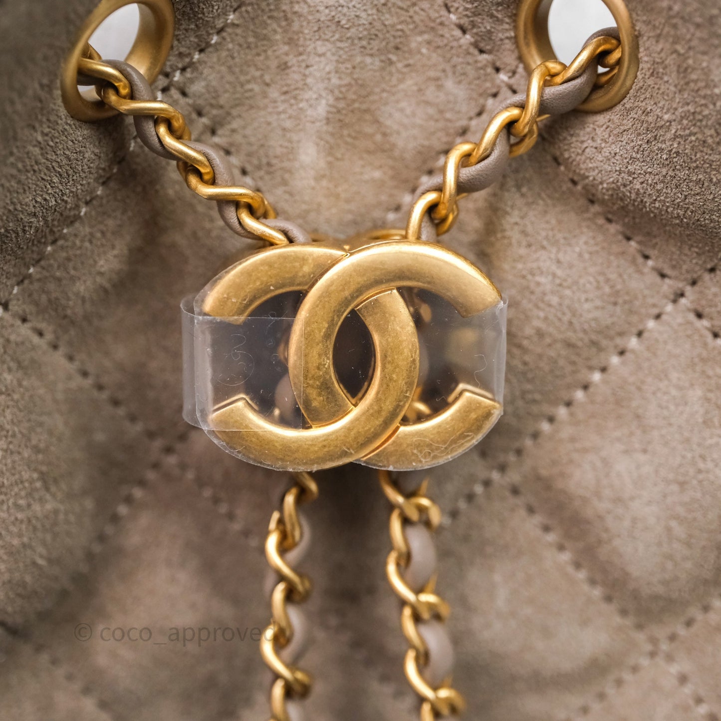 Chanel 25 Small Suede Calfskin Aged Gold Hardware