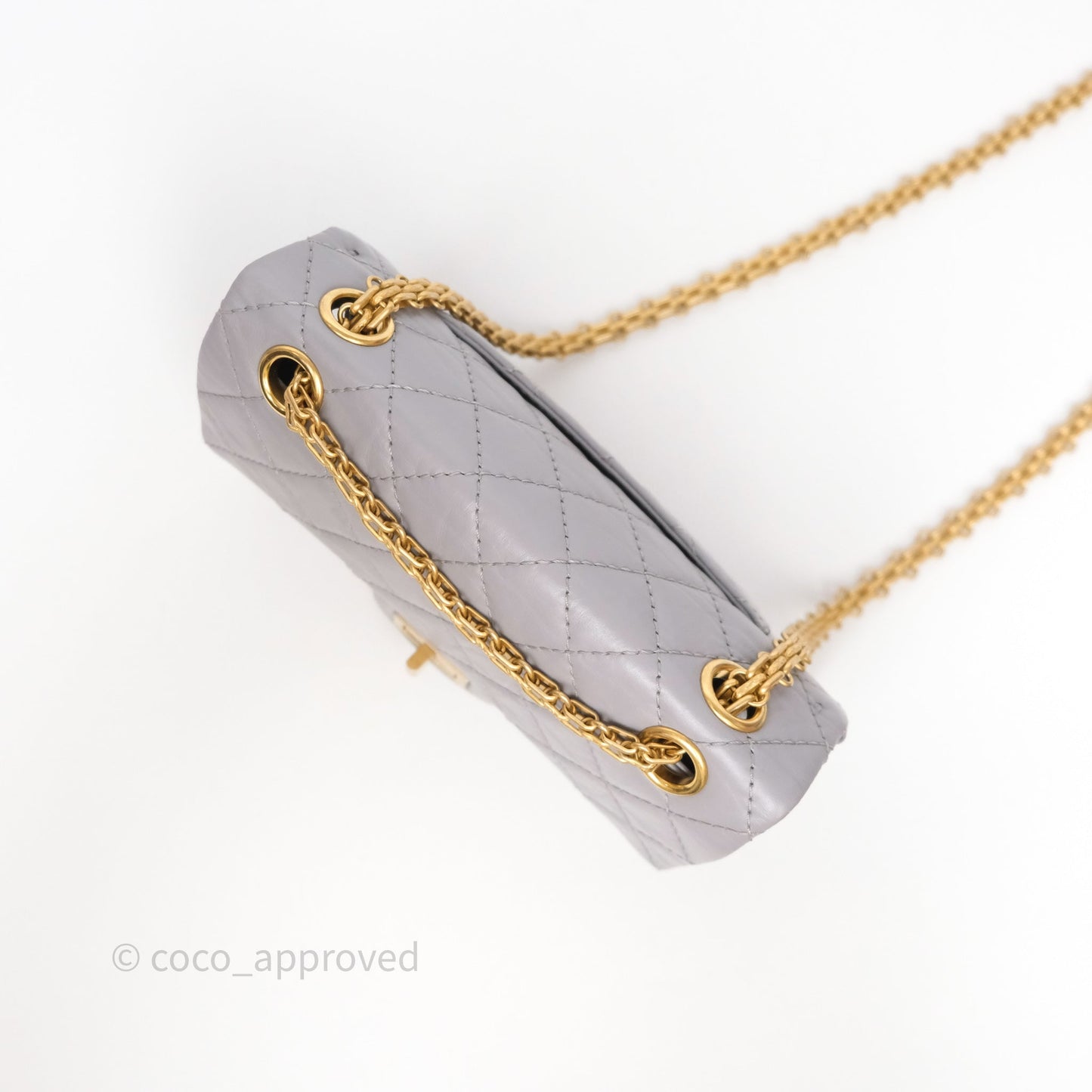 Chanel Mini Reissue 224 Grey Aged Calfskin Aged Gold Hardware
