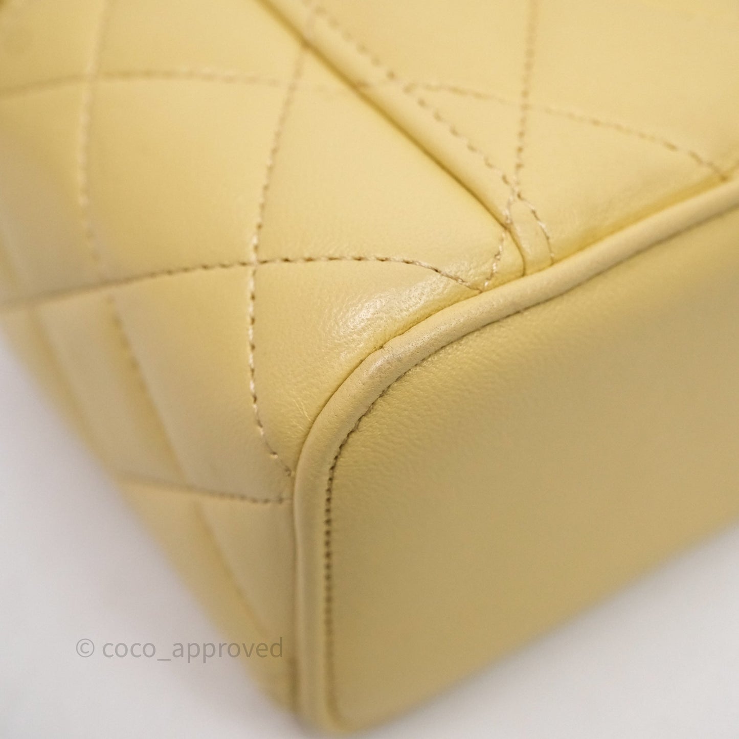 Chanel Mini Top Handle Vanity With Chain Yellow Lambskin Gold Hardware