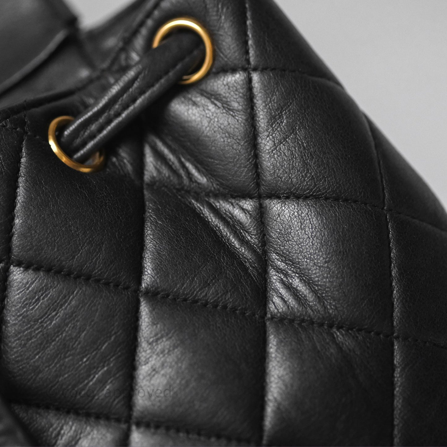 Chanel Vintage CC Duma Backpack Black Lambskin 24K Gold Hardware