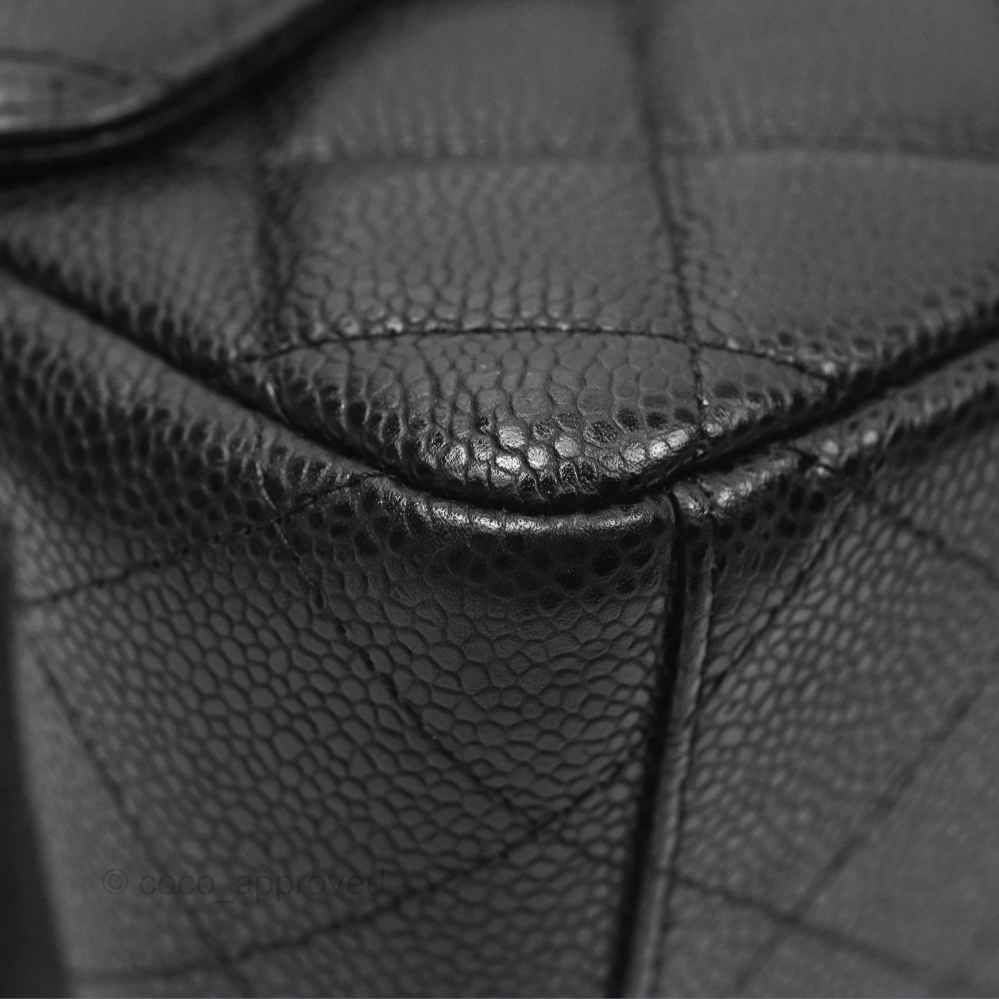 Chanel Quilted Maxi Single Flap Black Caviar Silver Hardware