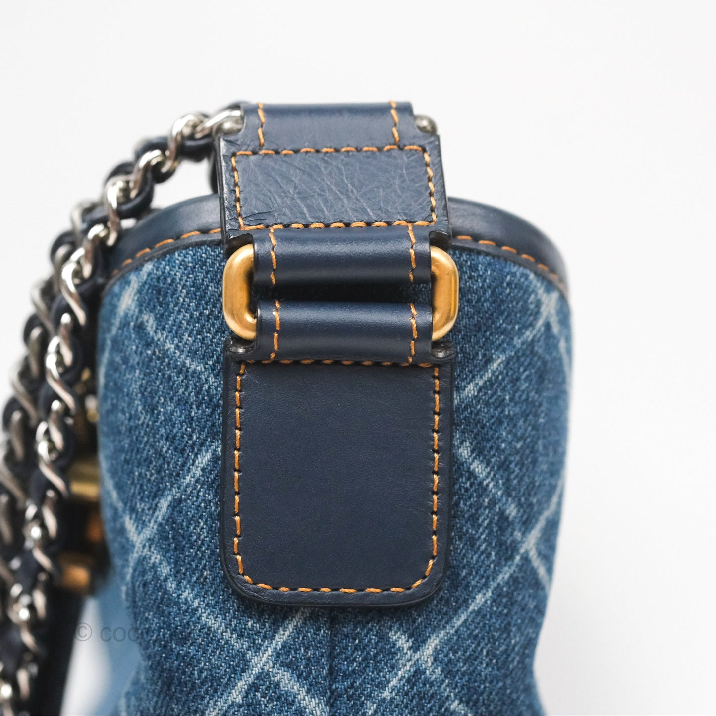 Chanel Small Gabrielle Hobo Quilted Navy Aged Denim
