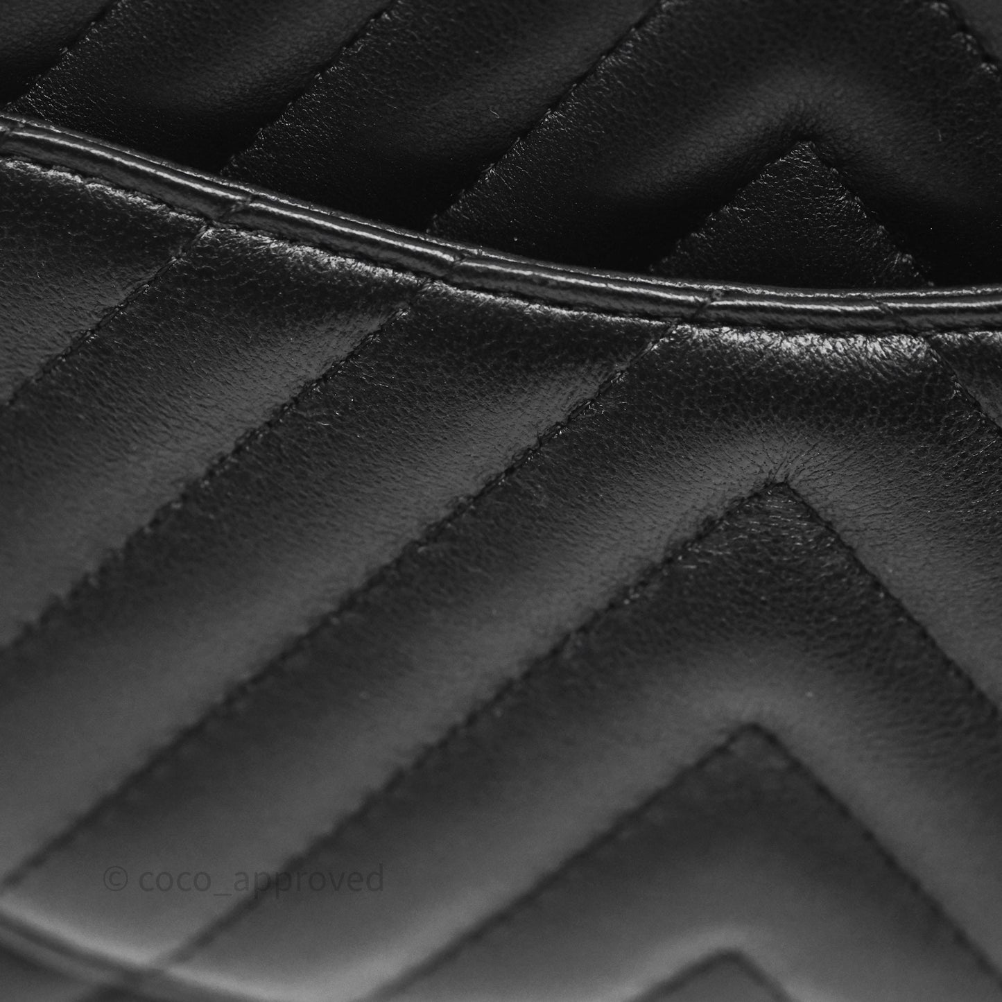 Chanel Mini Square Black Chevron Lambskin Gold Hardware