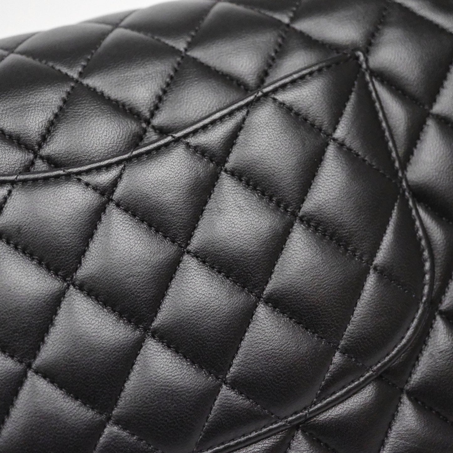 Chanel Classic M/L Medium Flap Quilted Black Lambskin Gold Hardware