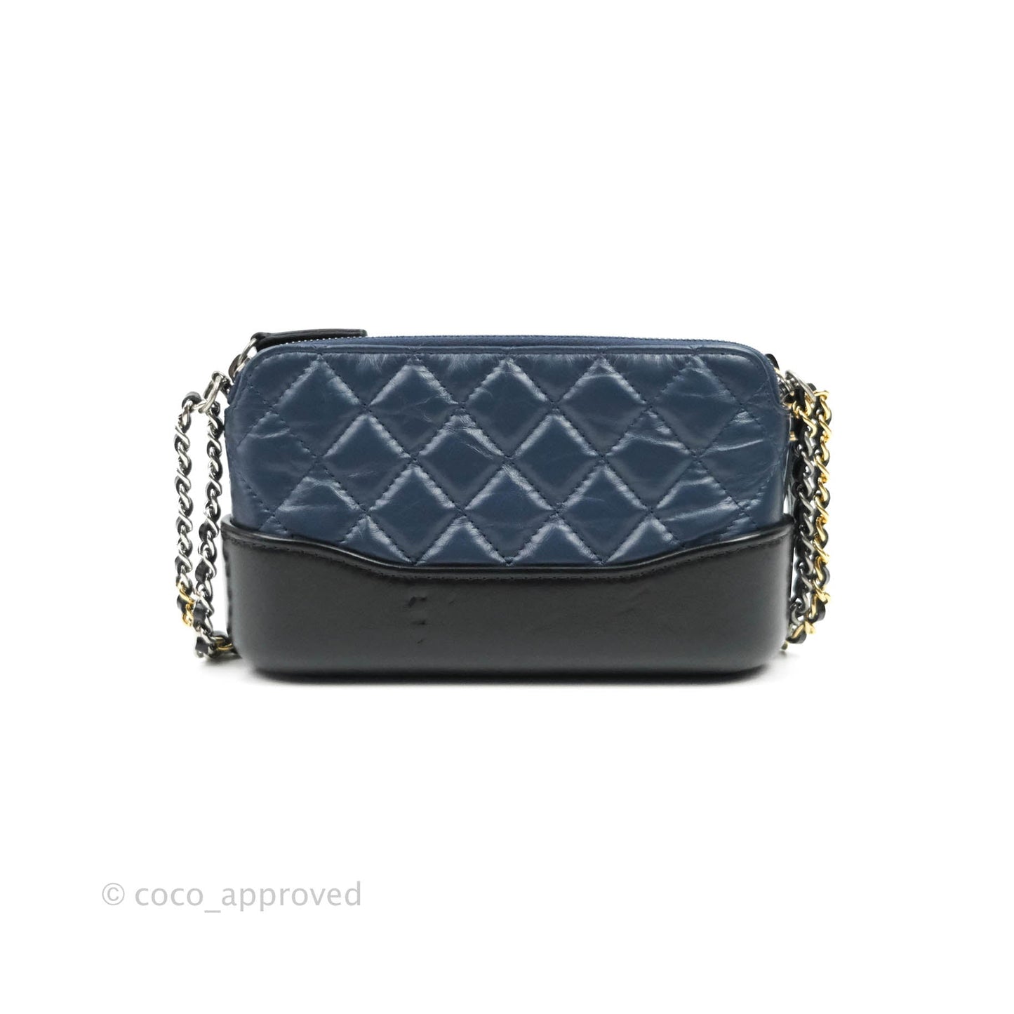 Chanel Gabrielle Clutch With Chain Aged Calfskin Navy Black Mixed Hardware