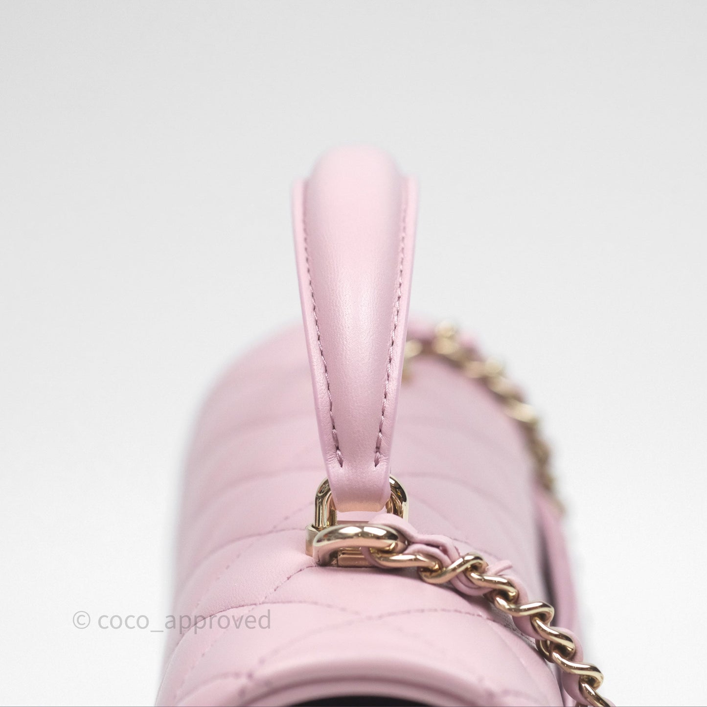 Chanel Top Handle Mini Rectangular Flap Pink Lambskin Gold Hardware