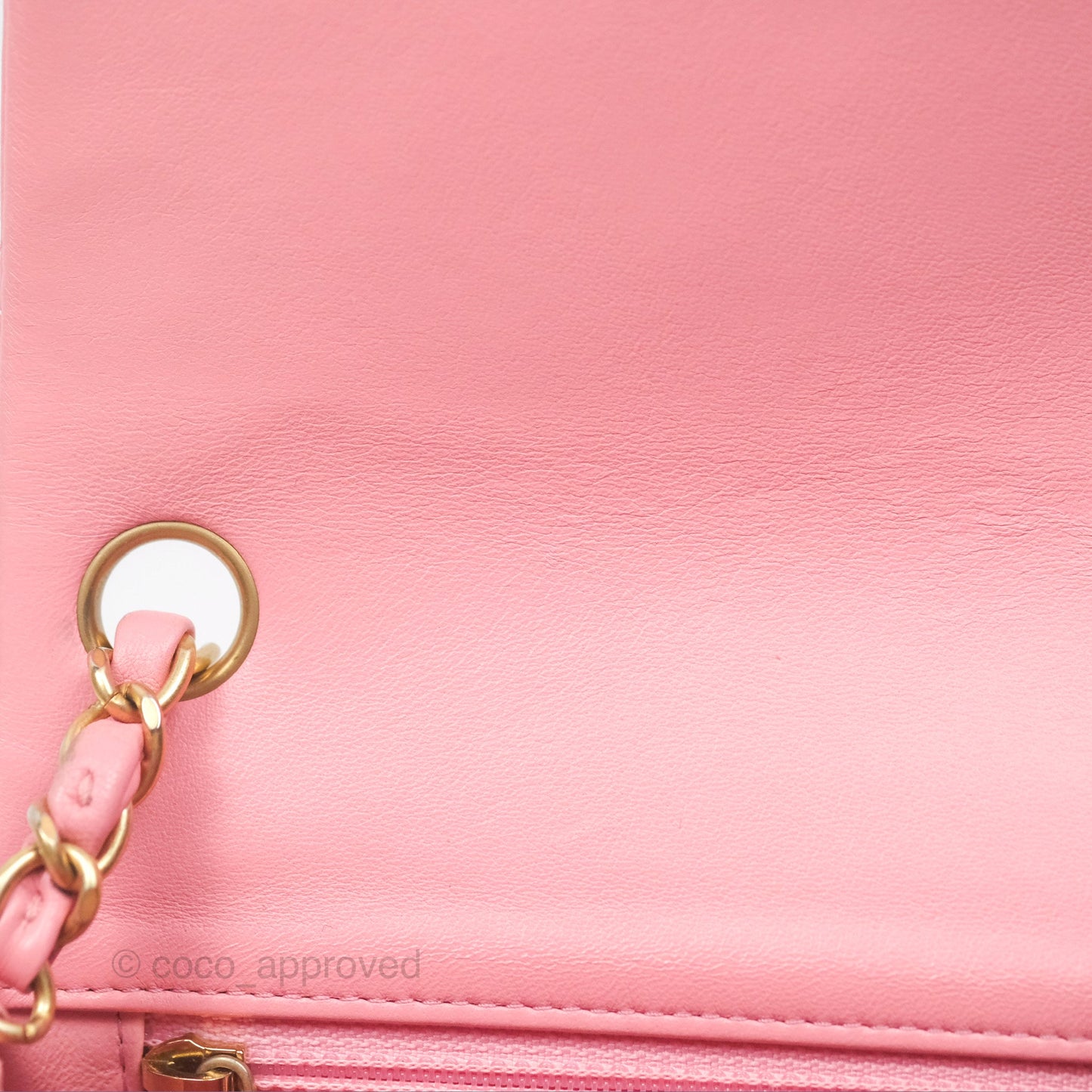 Chanel Mini Square Pink Lambskin Aged Gold Hardware