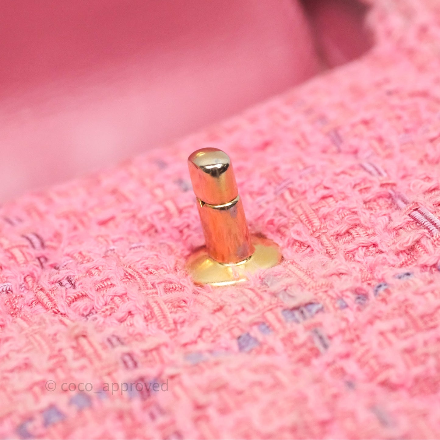 Chanel Kelly Bag Pink Tweed Aged Gold Hardware