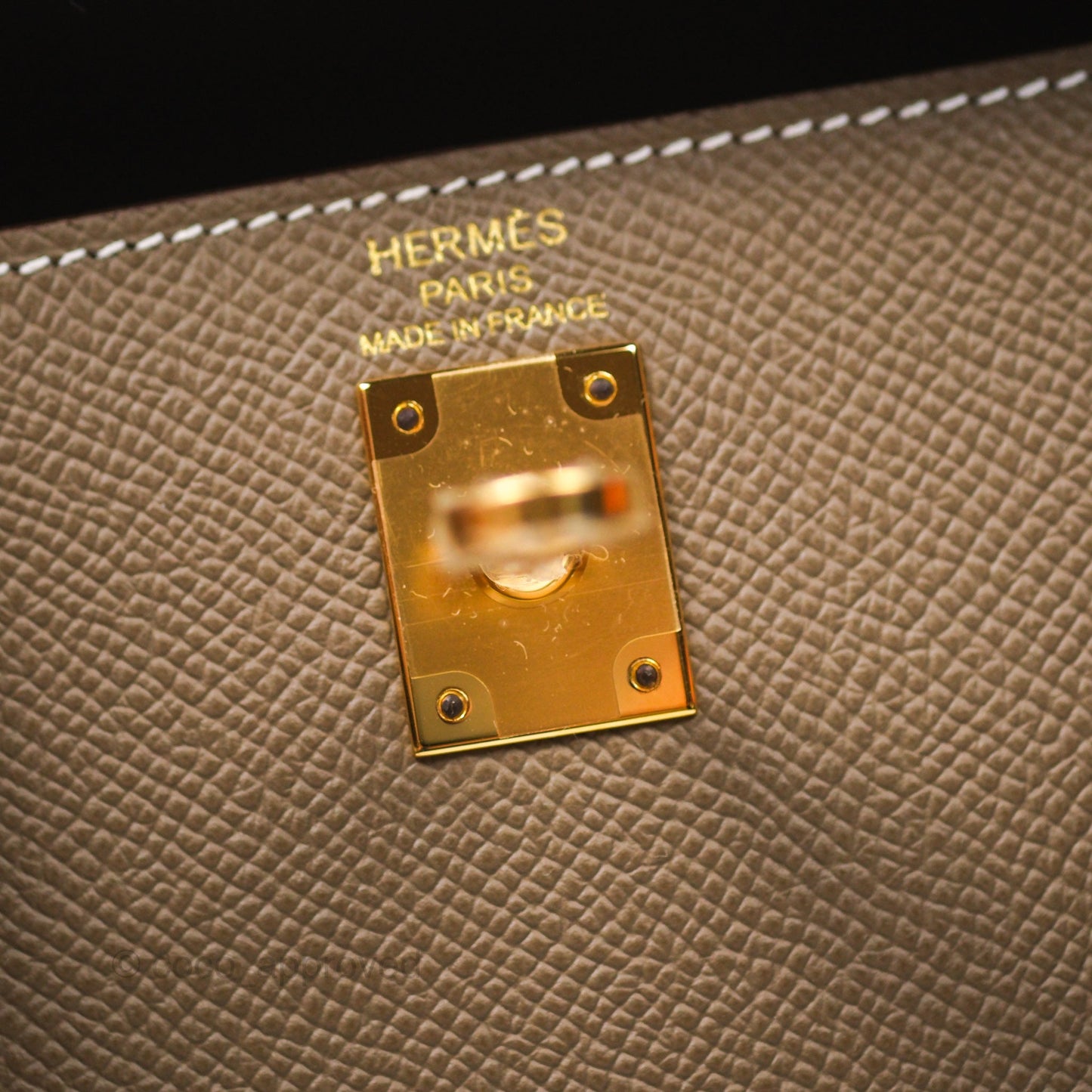 Hermès Sellier Kelly 25 Etoupe 18 Epsom Gold Hardware