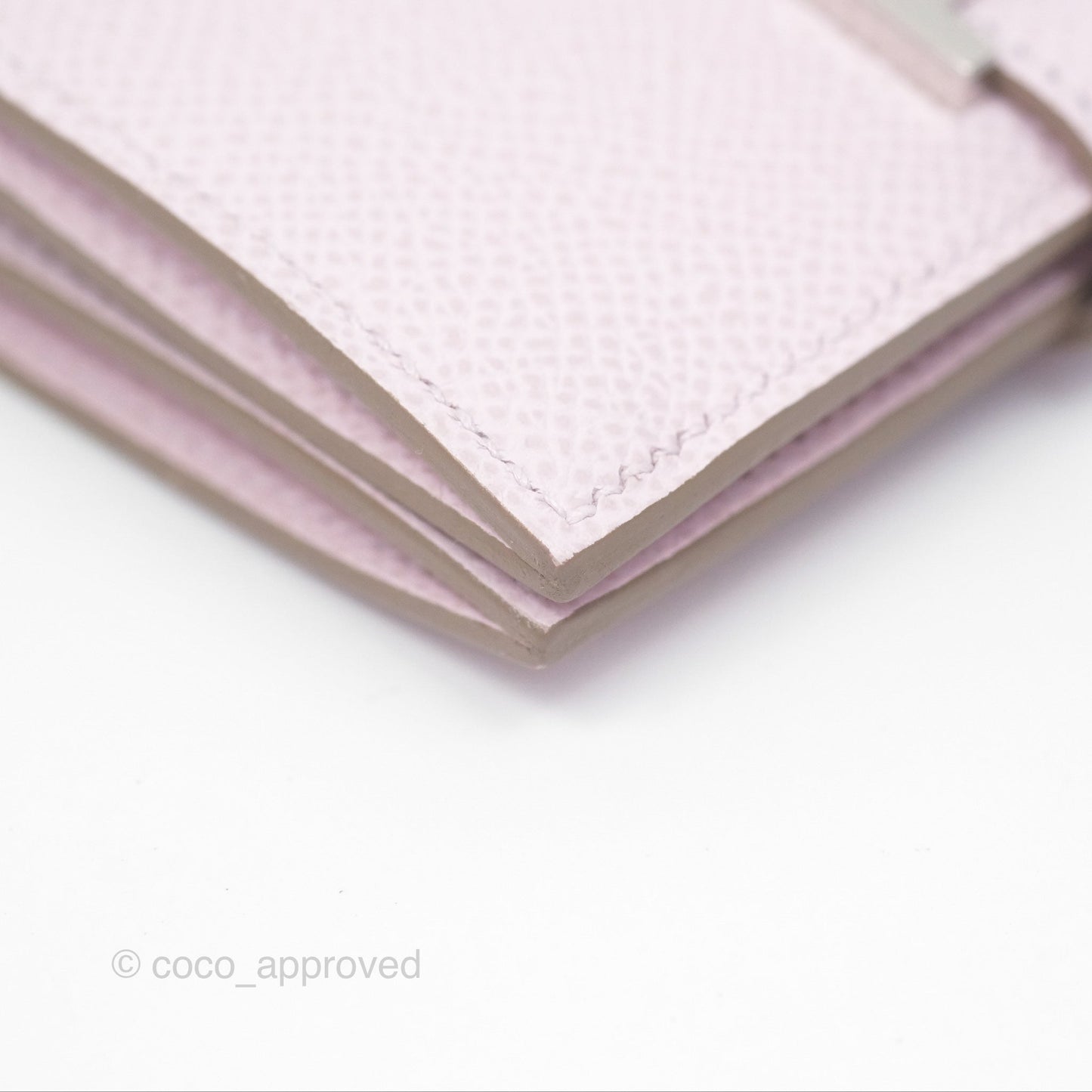 Hermes Bearn Card Holder Epsom Mauve Pale Palladium Hardware