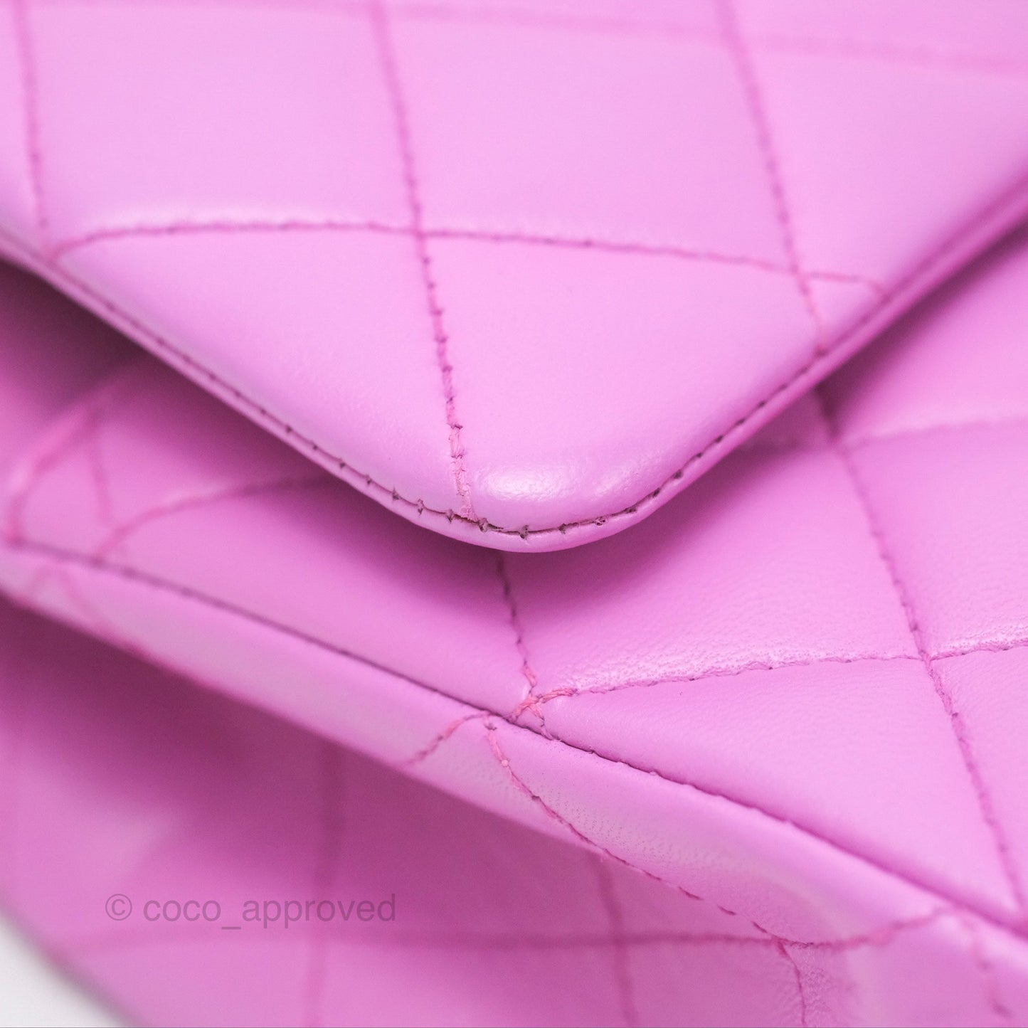 Chanel Medium Classic Flap Quilted Purple Lambskin Silver Hardware