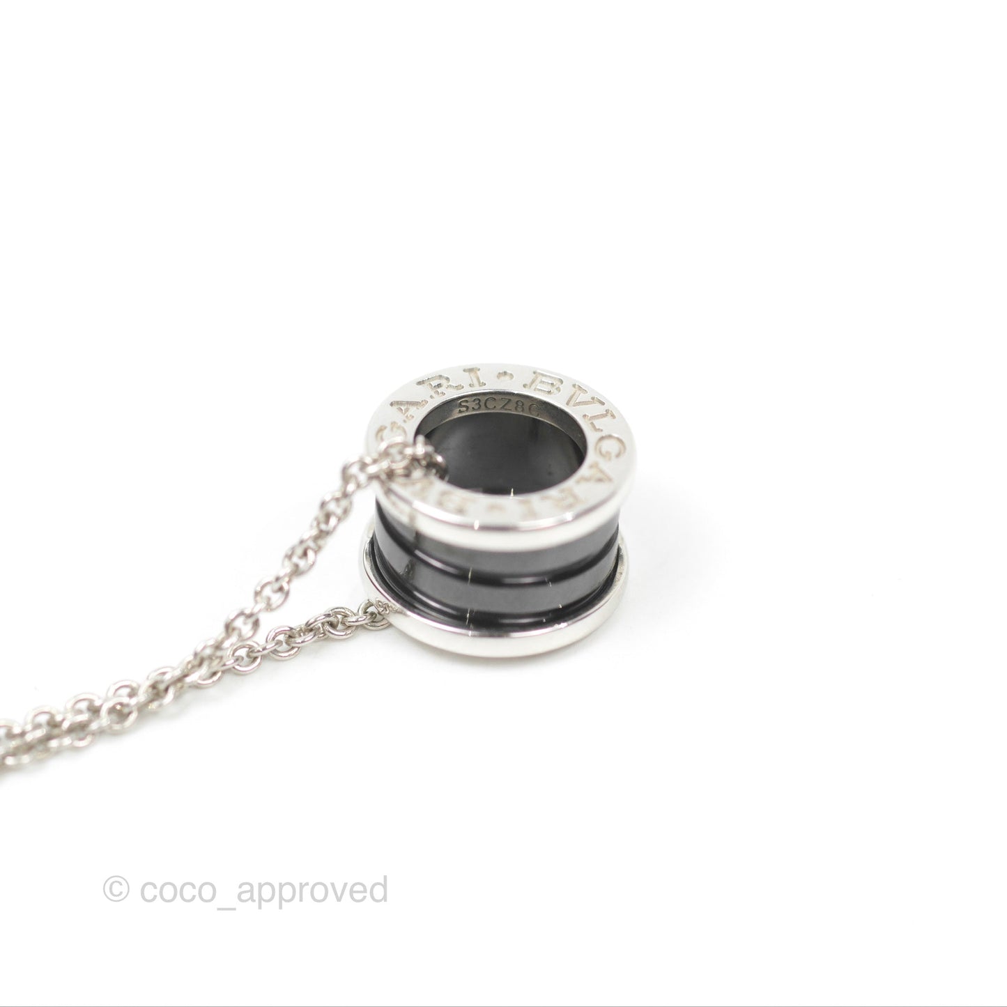 Bvlgari Save the Children Zero1 Necklace Black Ceramic Sterling Silver
