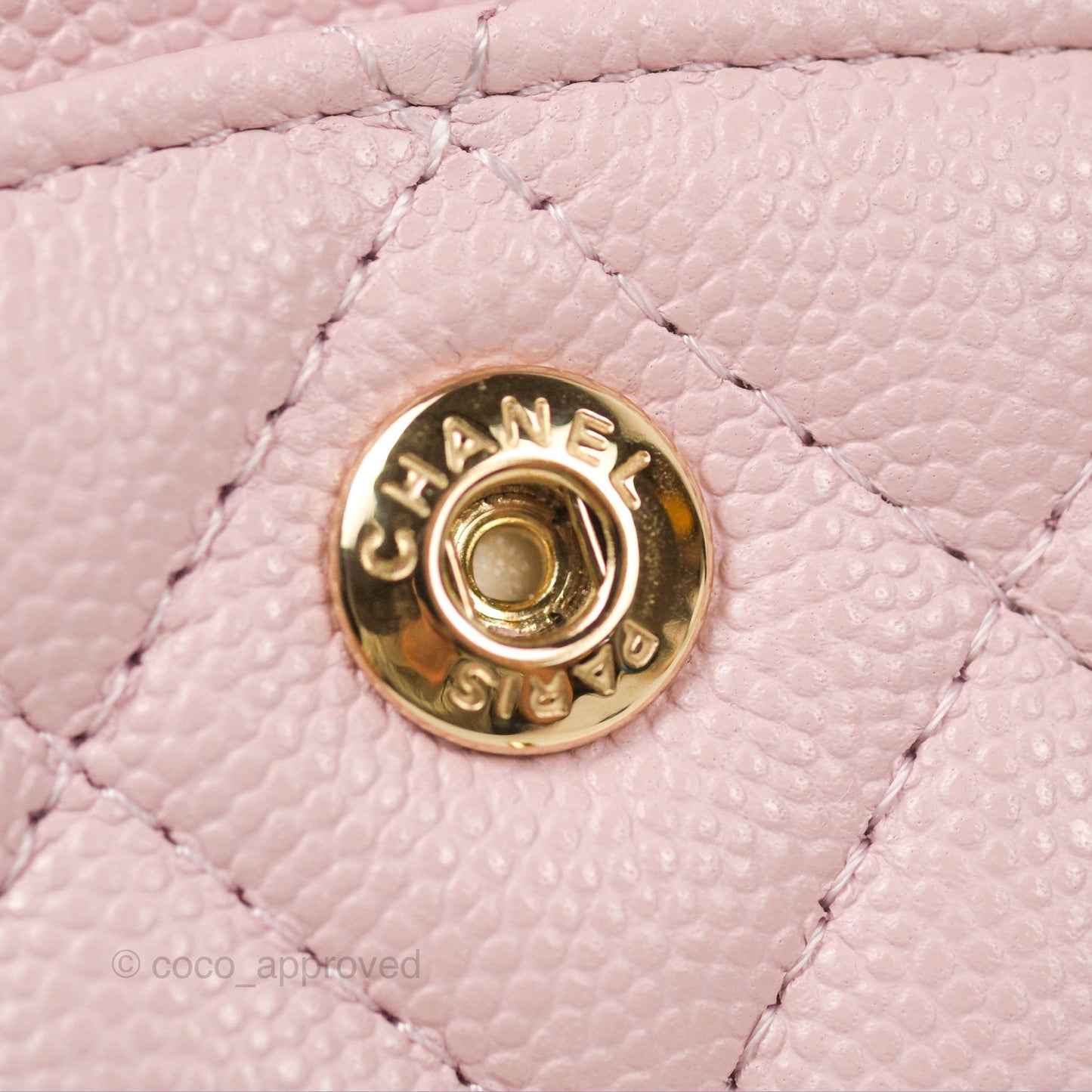 Chanel Small Classic Quilted Flap Pink Caviar Gold Hardware 21S