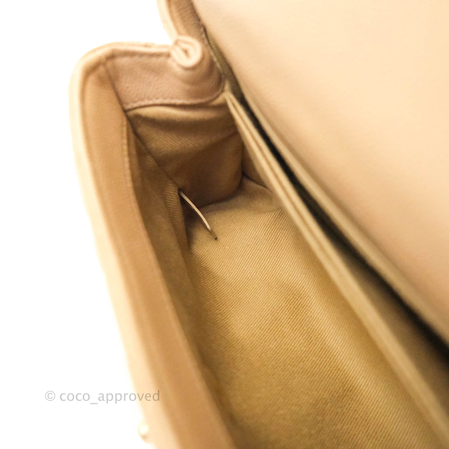 Chanel Mini (Small) Coco Handle Quilted Beige Caviar Gold Hardware Embossed Lizard Handle