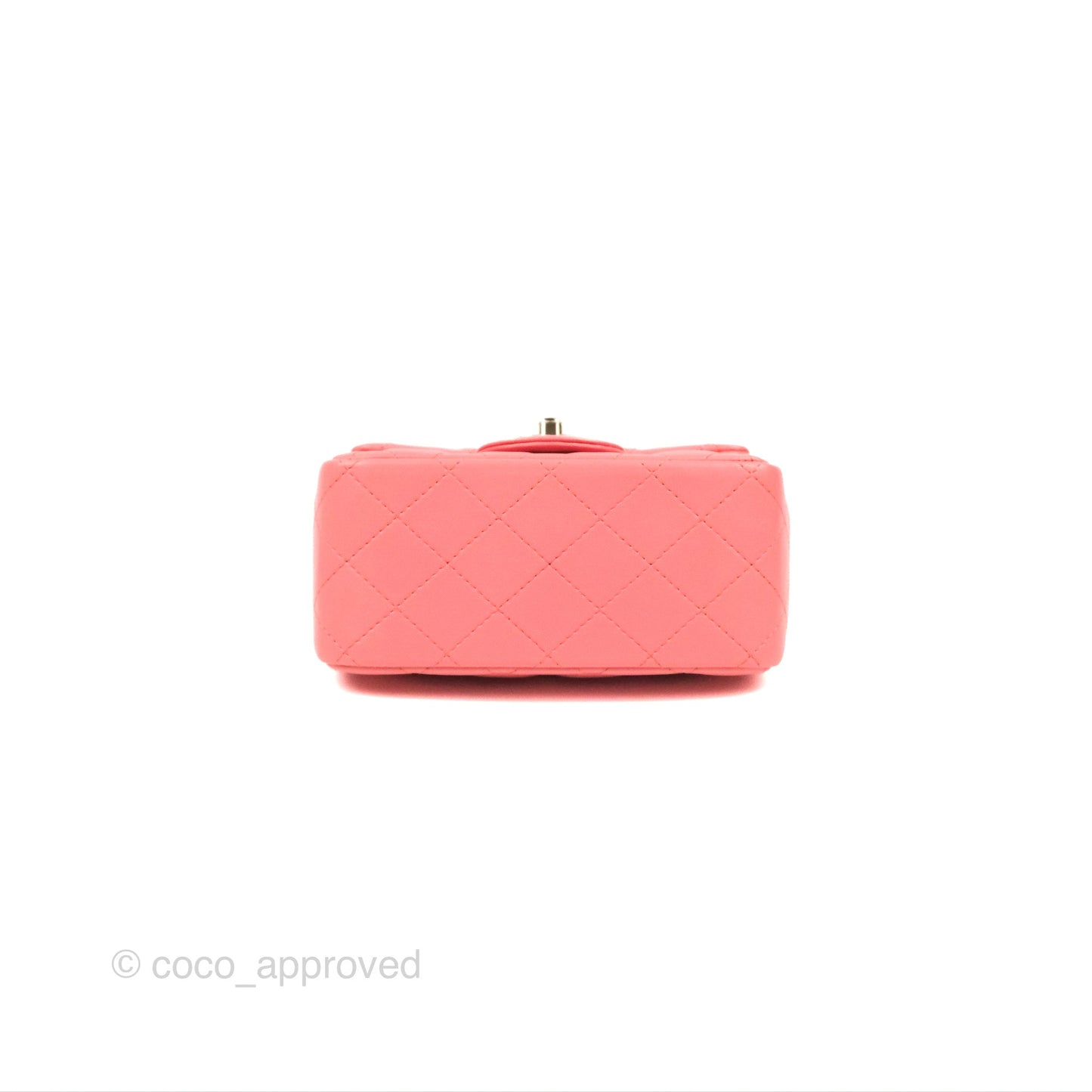 Chanel Quilted Mini Square Flap Pink Lambskin Gold Hardware