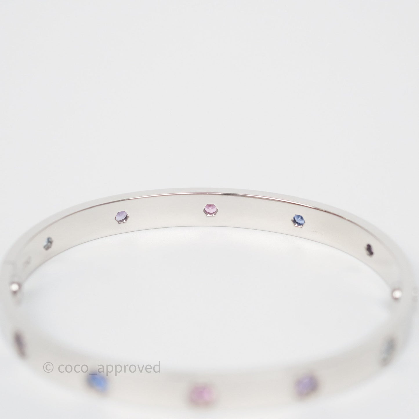 Cartier Rainbow Multistone White Gold Love Bracelet