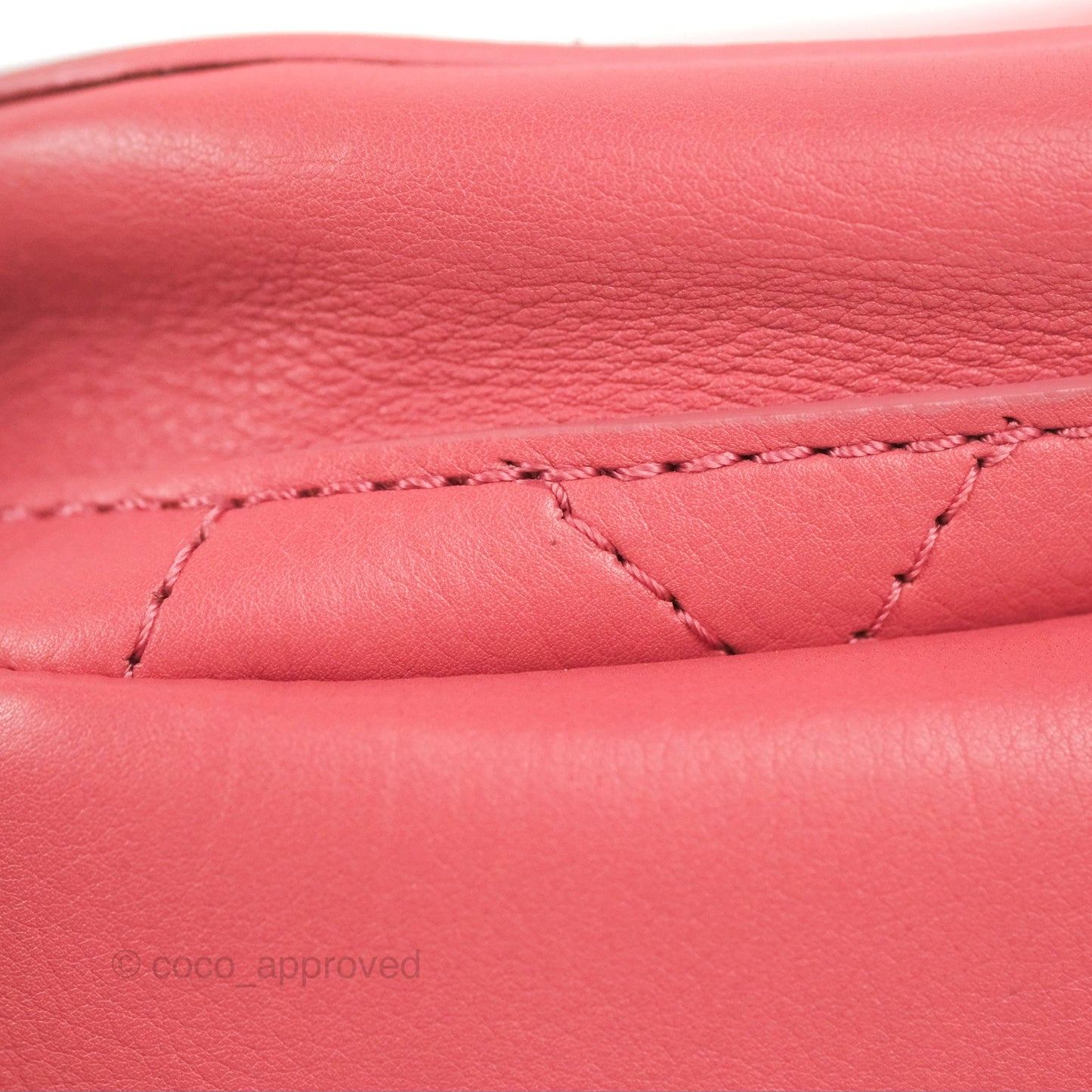 Chanel Small Flat Quilt Round Flap Bag Pink Calfskin Gold Hardware