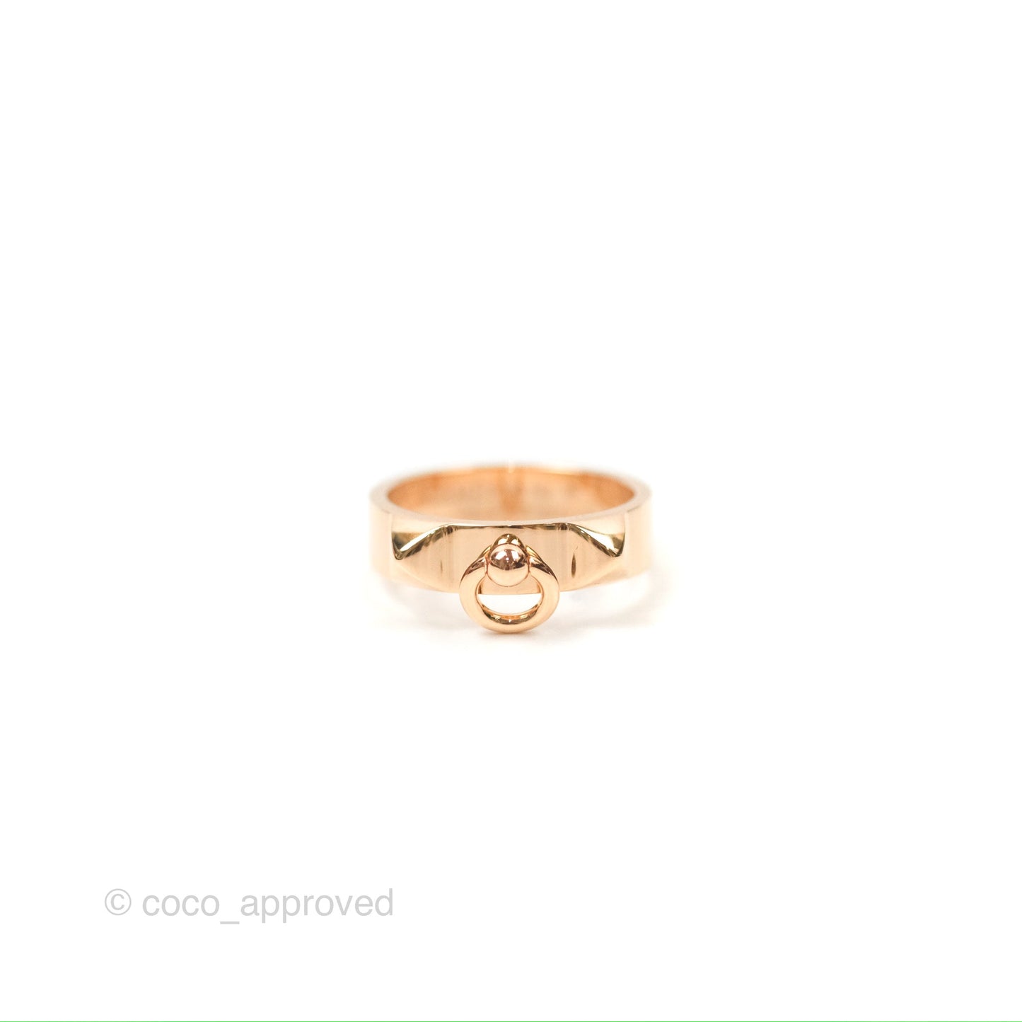 Hermes Collier de Chien Ring Small Model Rose Gold Size 53