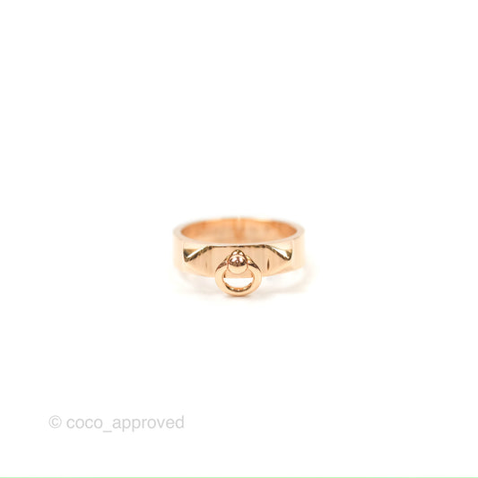 Hermes Collier de Chien Ring Small Model Rose Gold Size 53