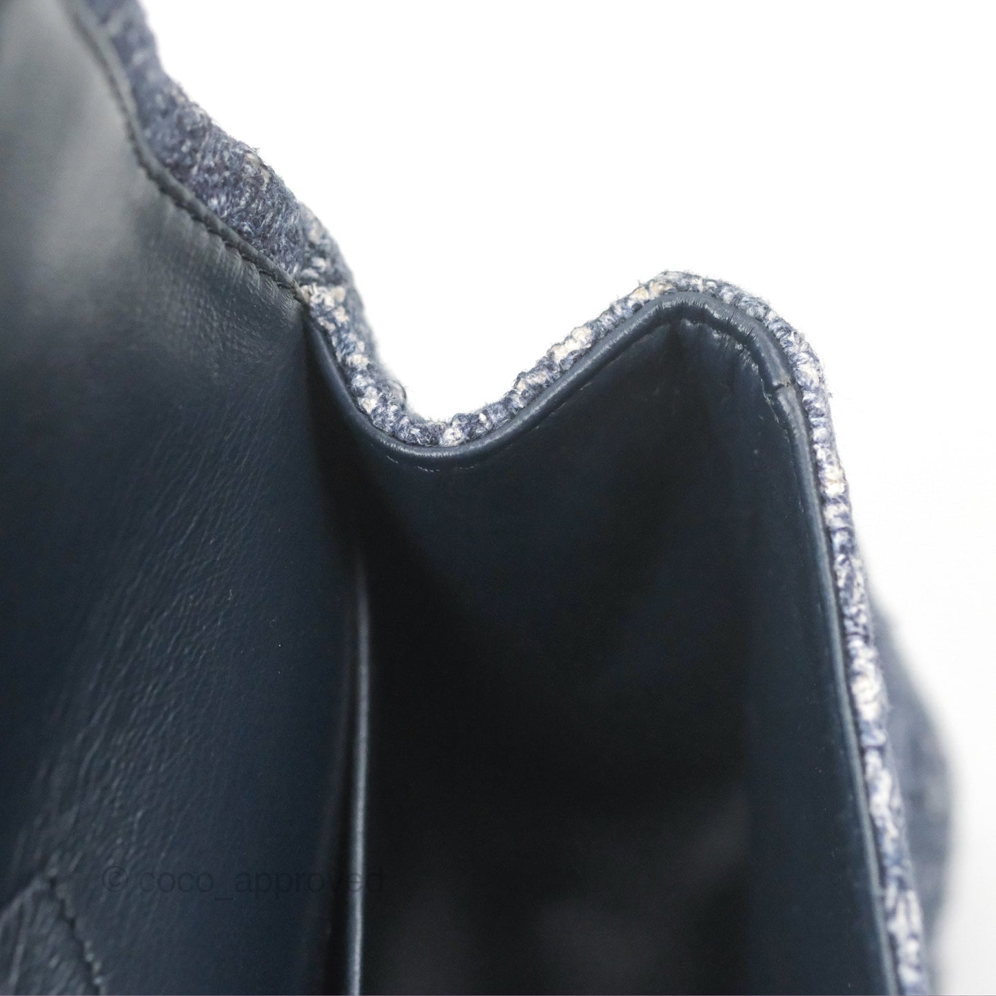 Chanel Reissue 226 Quilted Navy Tweed Ruthenium Hardware
