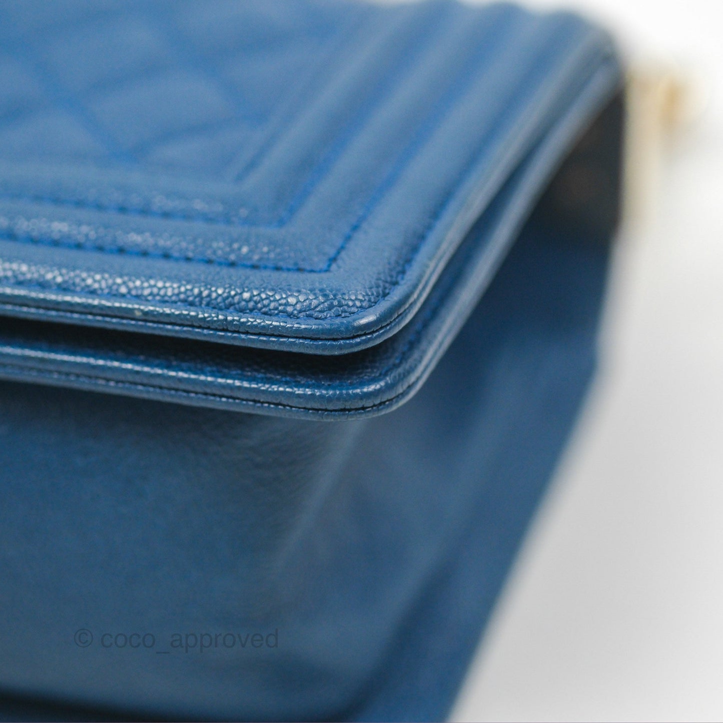 Chanel Small Boy Blue Caviar Gold Hardware