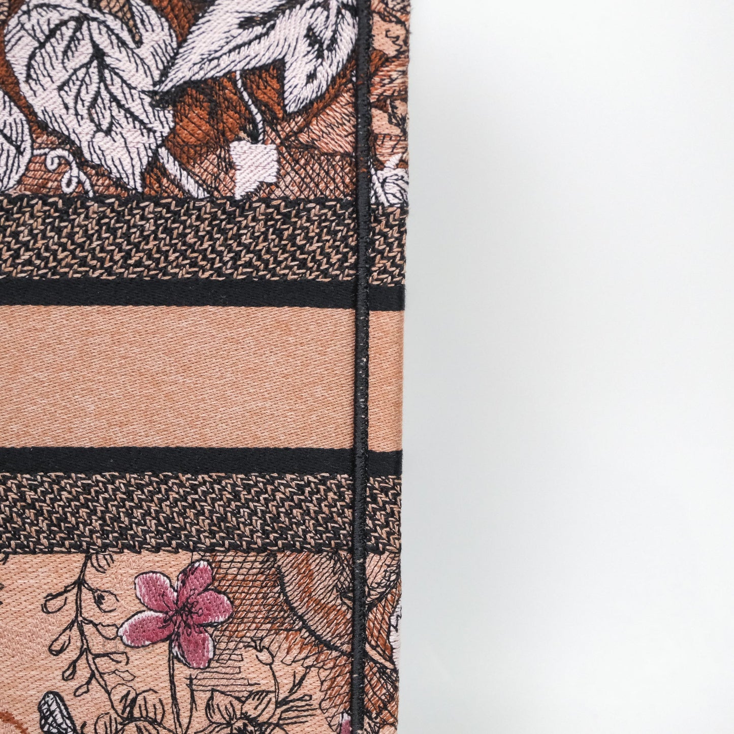 Christian Dior Medium Jardin Magique Book Tote Embroidered Power Pink Canvas