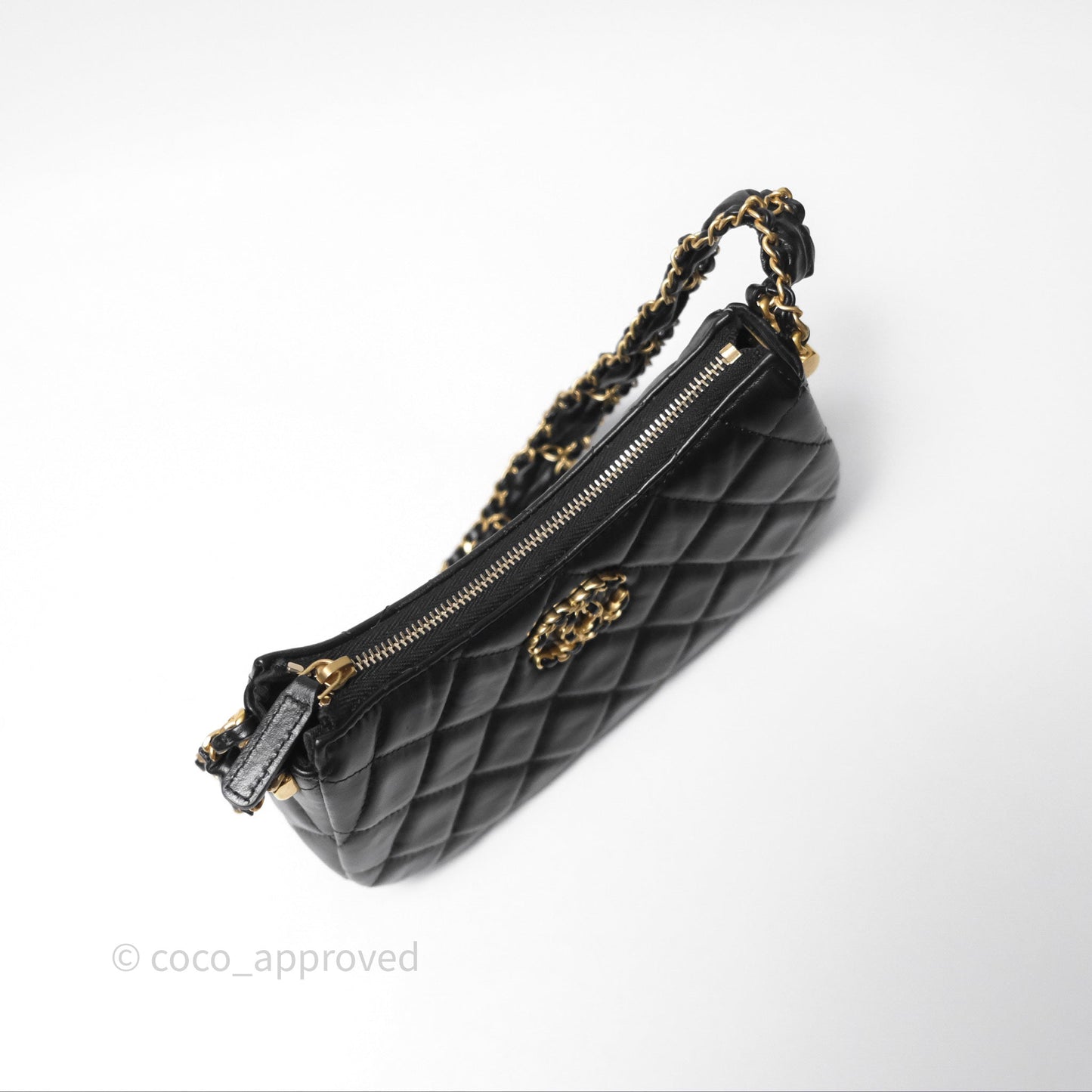 Chanel Hobo Bag Black Aged Calfskin Aged Gold Hardware