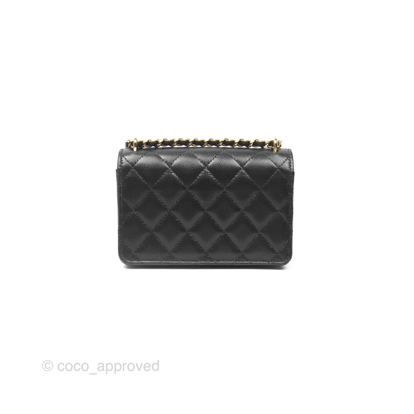 Chanel Mini WOC Bag Charm Black Caviar Gold Hardware