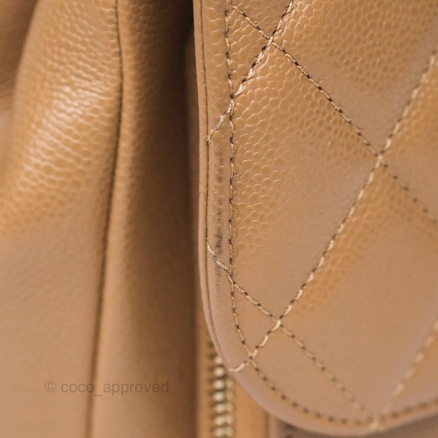 Chanel Quilted Medium Business Affinity Flap Dark Beige Caviar Gold Hardware