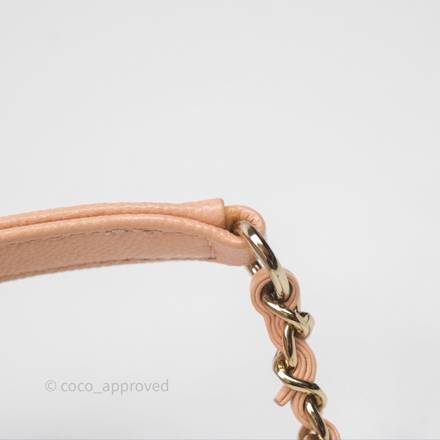 Chanel Small Coco Handle Quilted Pink Beige Caviar Gold Hardware
