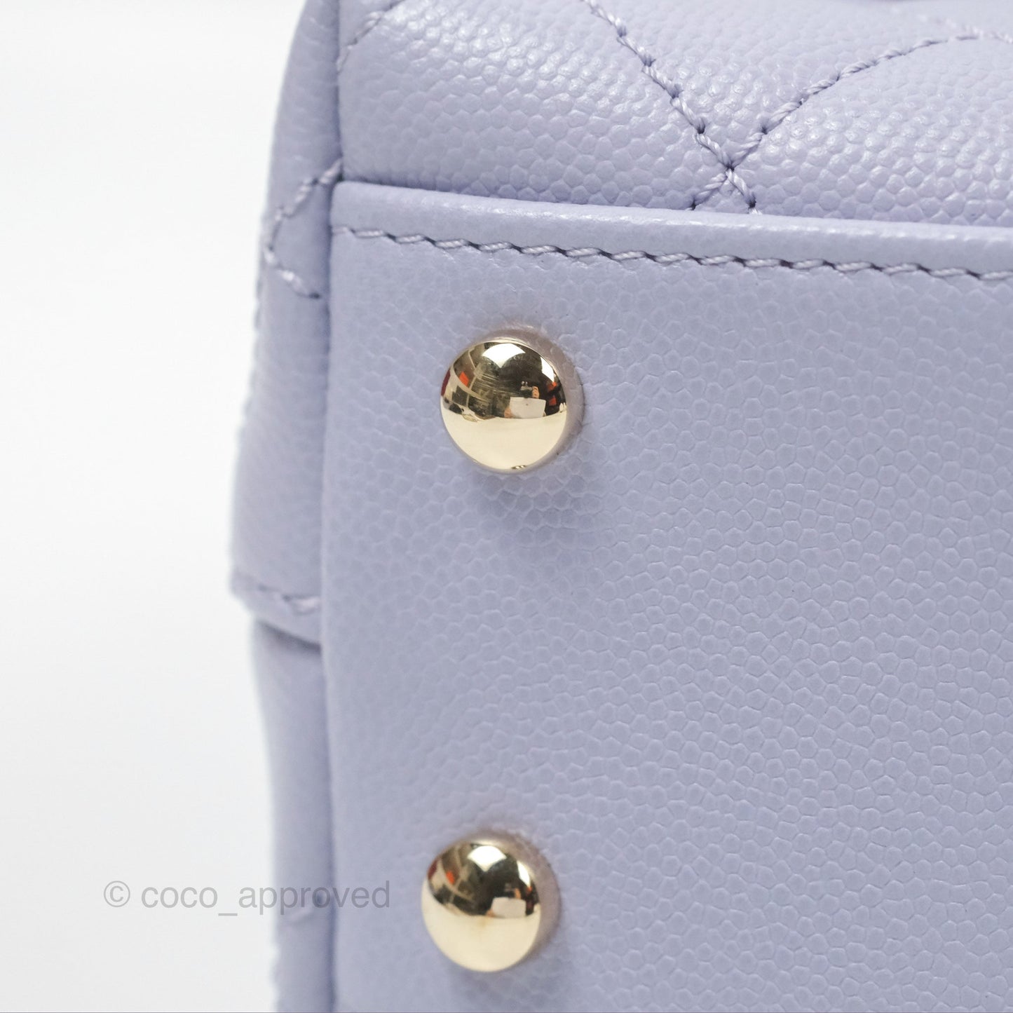 Chanel Small Coco Handle Lilac Caviar Gold Hardware