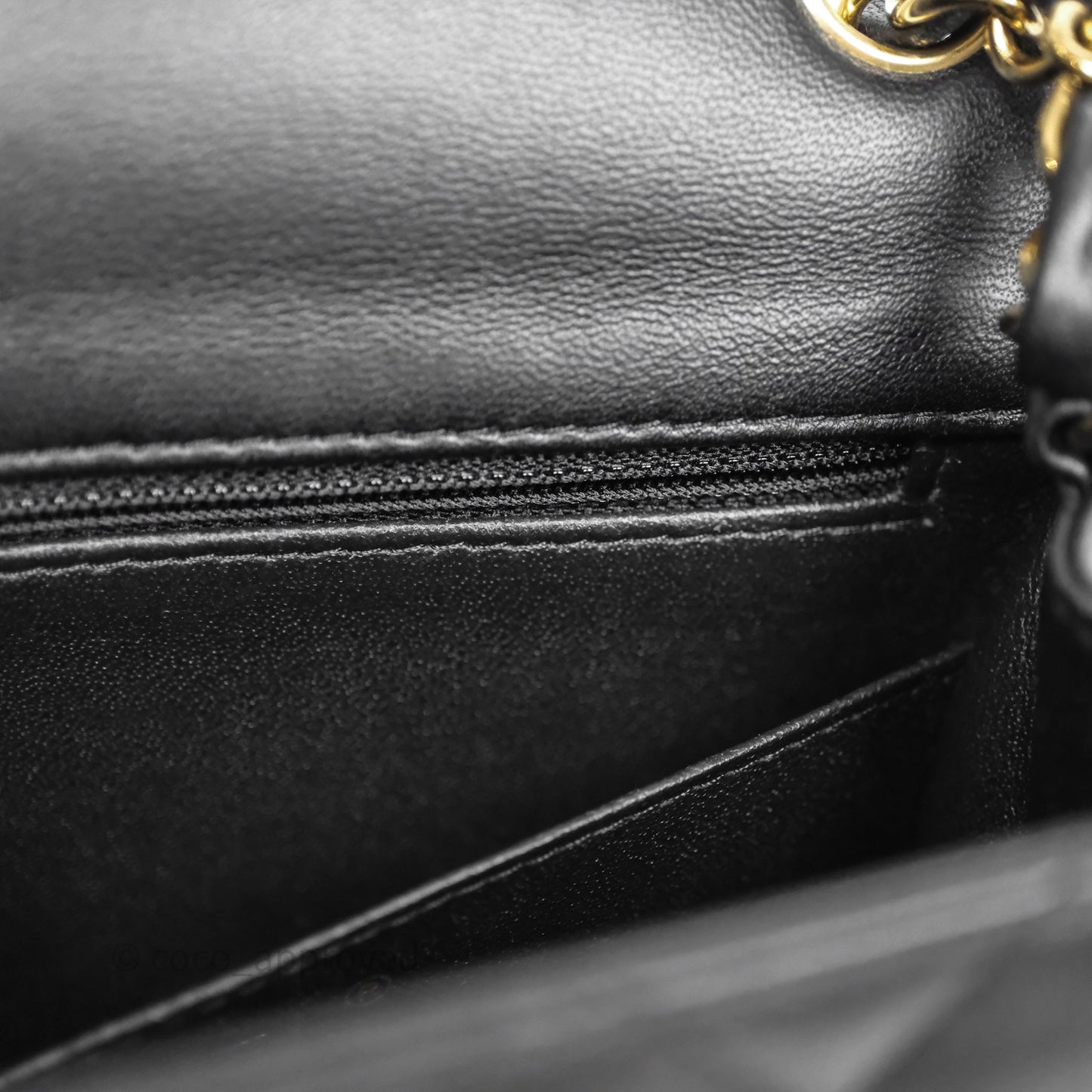 Chanel Mini Square Quilted Black Lambskin Gold Hardware