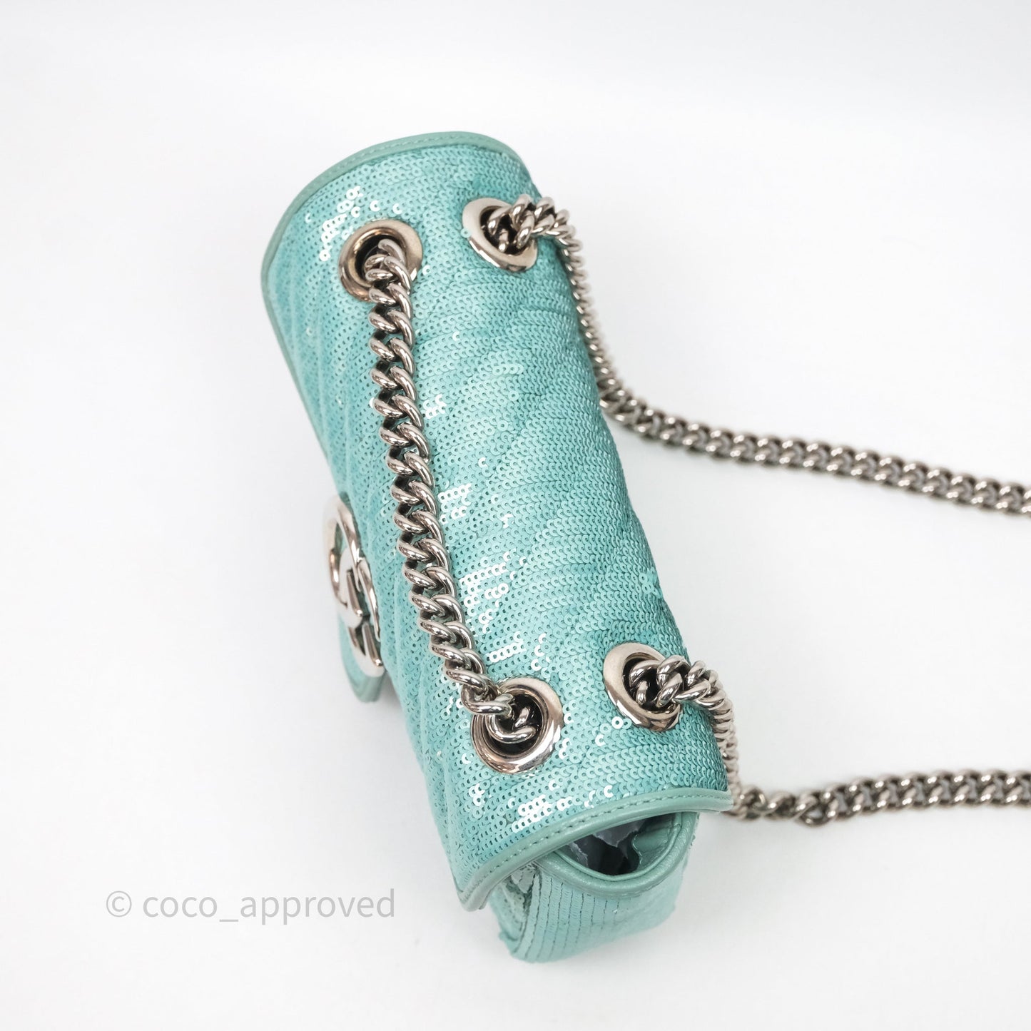 Gucci Mini Marmont Small Sequin Silver Hardware