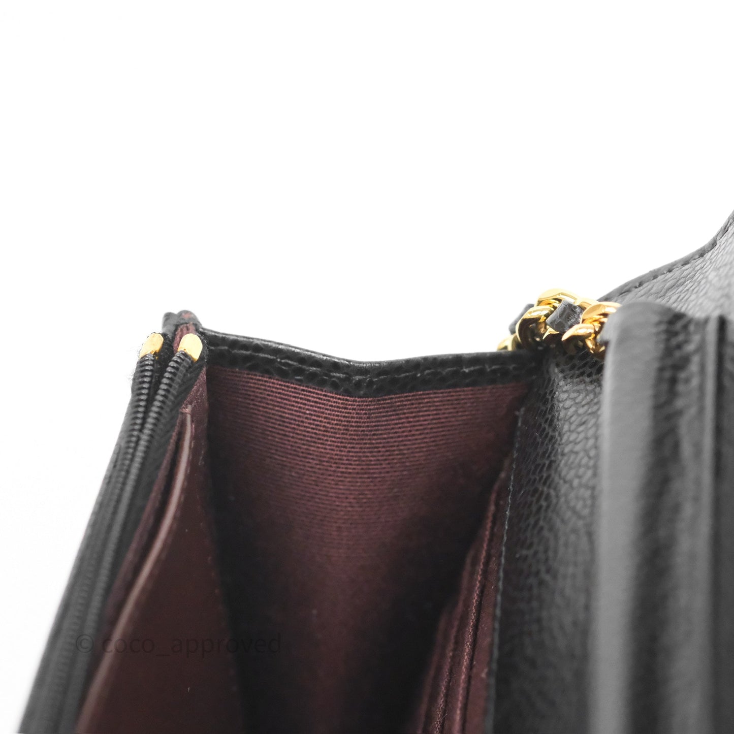 Chanel Classic Wallet On Chain WOC Quilted Black Caviar Gold Hardware