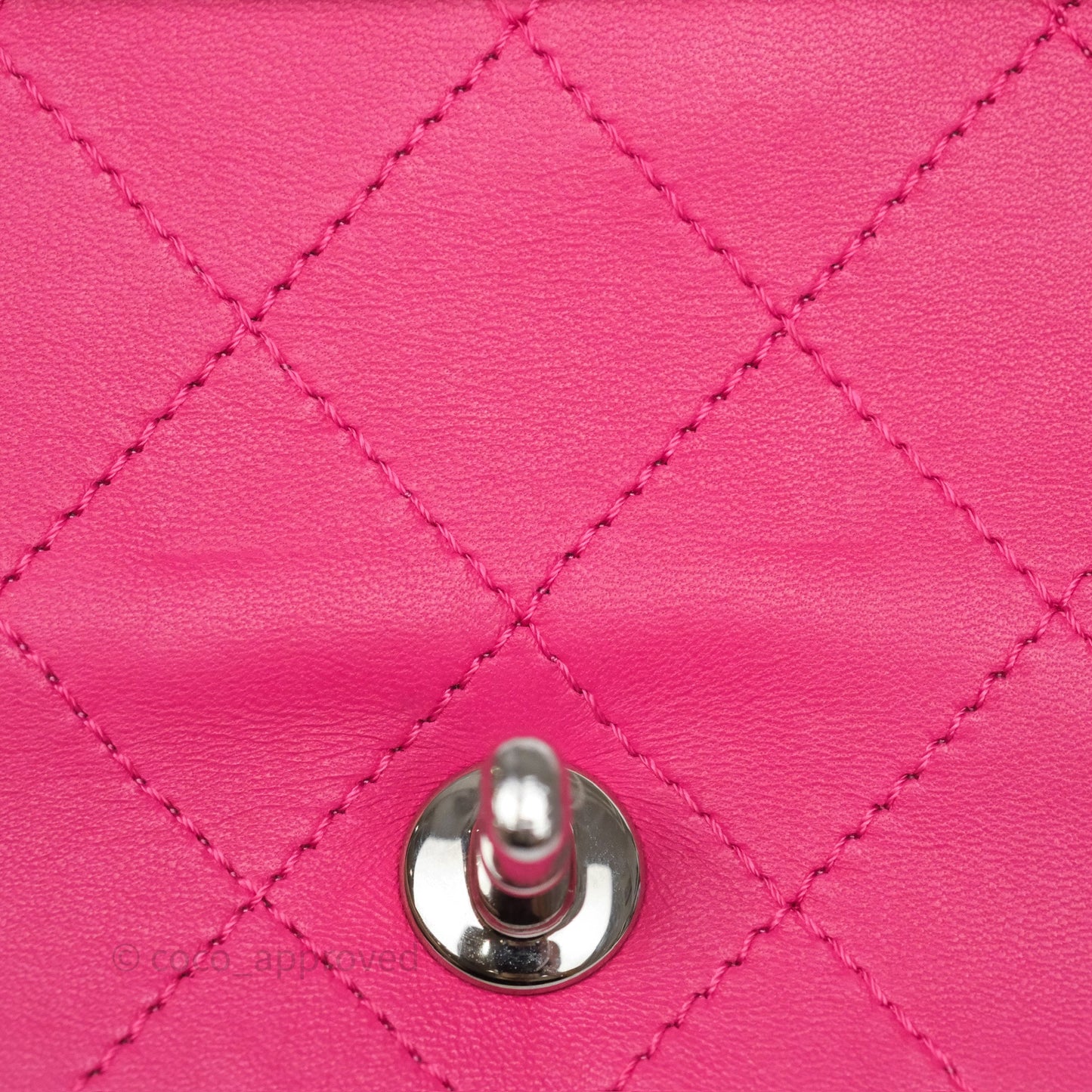 Chanel Stitched Double Flap Bag Pink Calfskin Silver Hardware