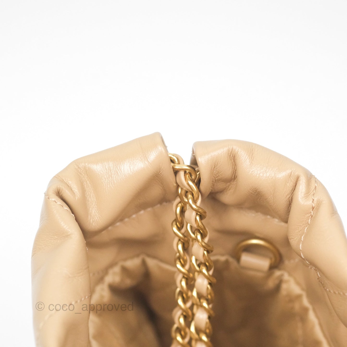 Chanel 22 Mini Bag Beige Shiny Crumpled Calfskin